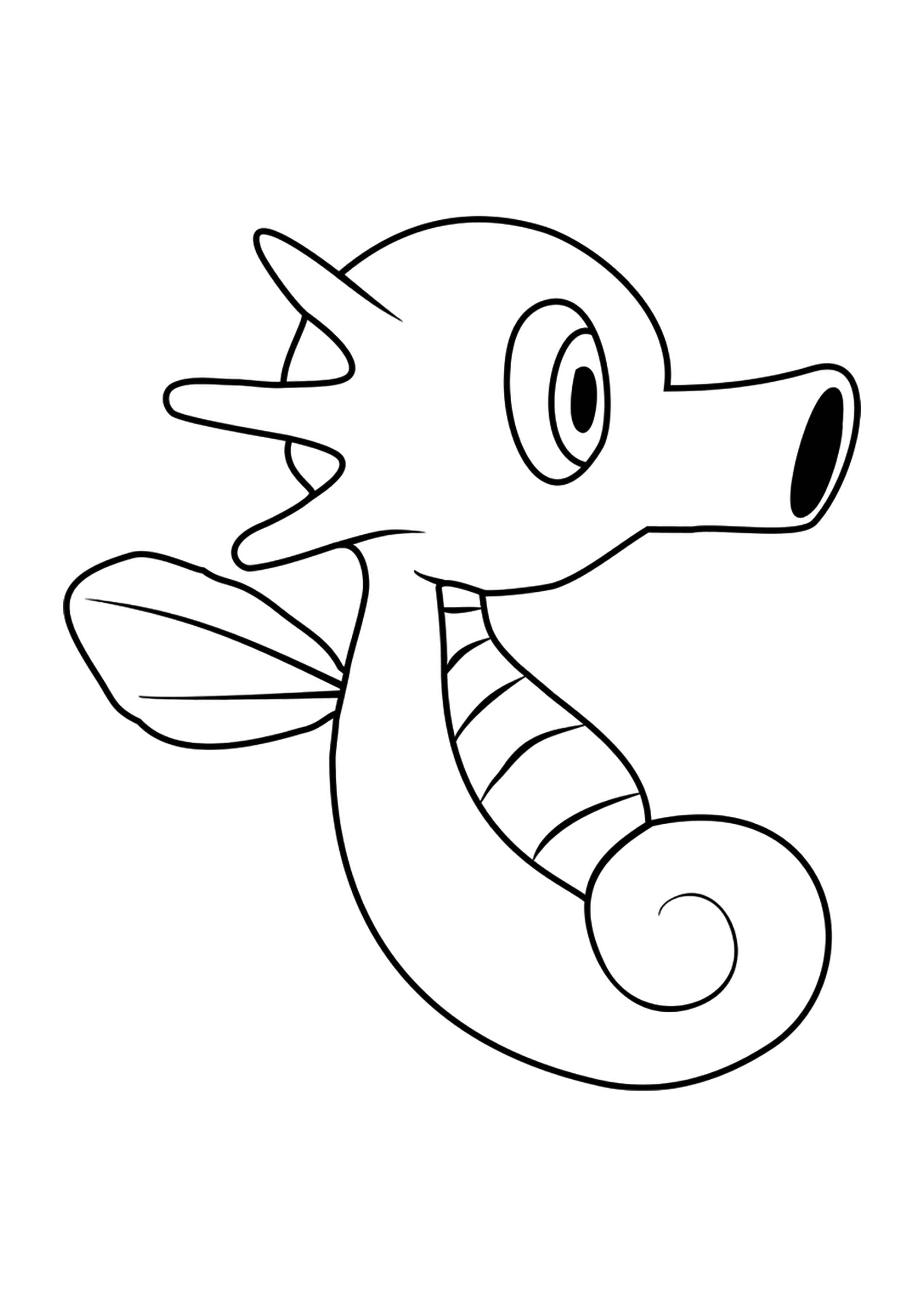 Horsea coloring page (A4) to print