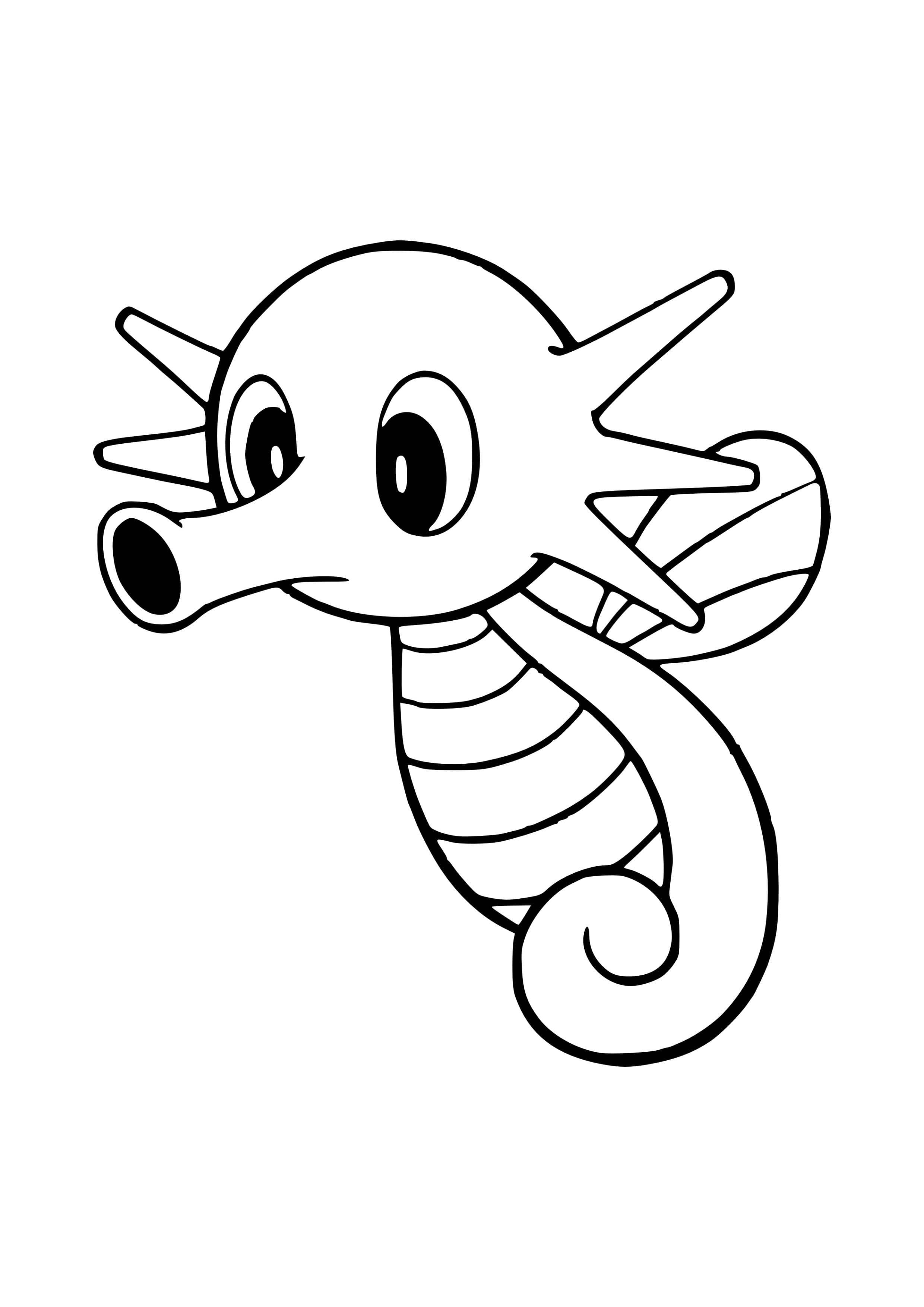 Horsea coloring page (A4) to print