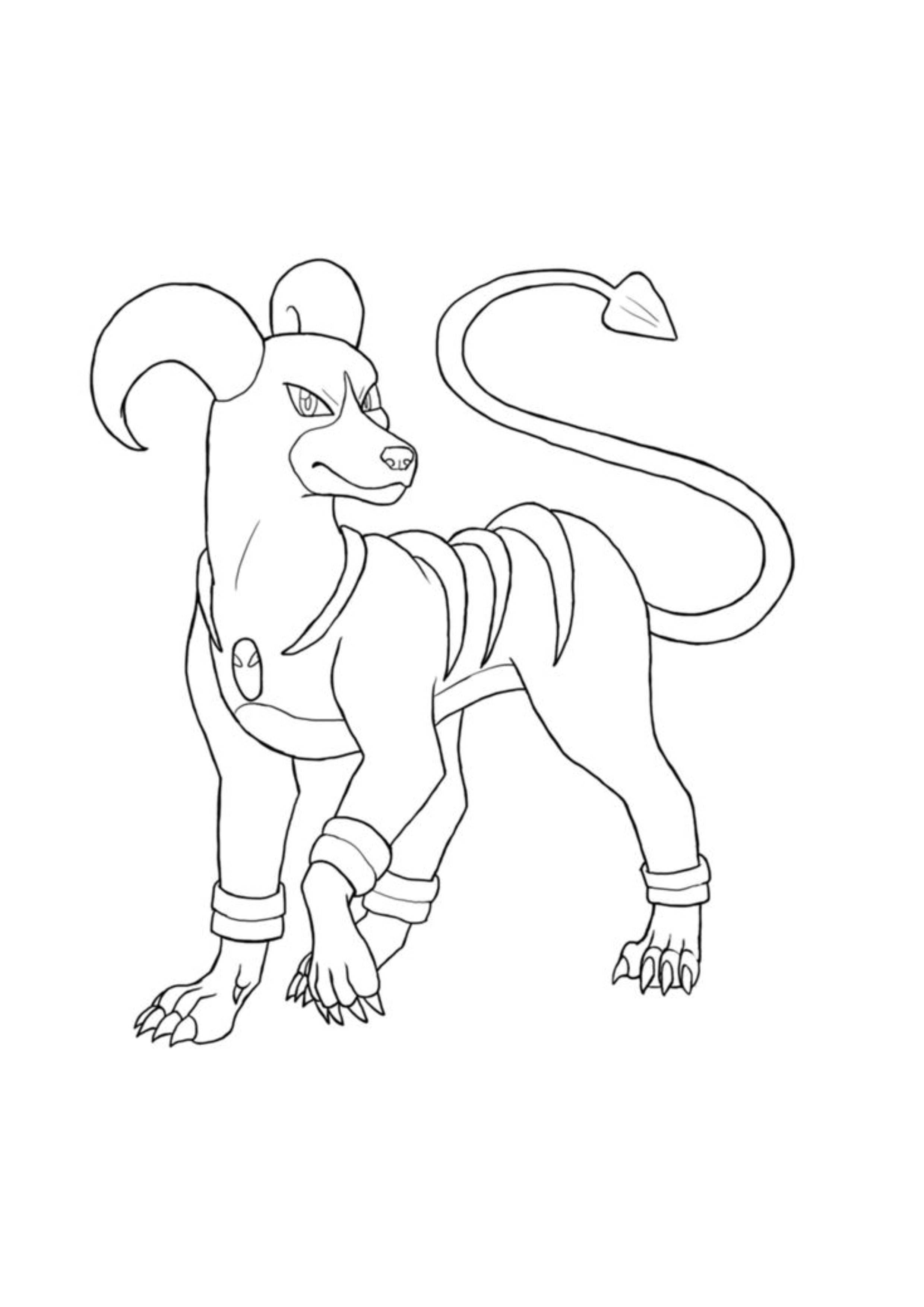 Houndoom coloring page (A4) to print