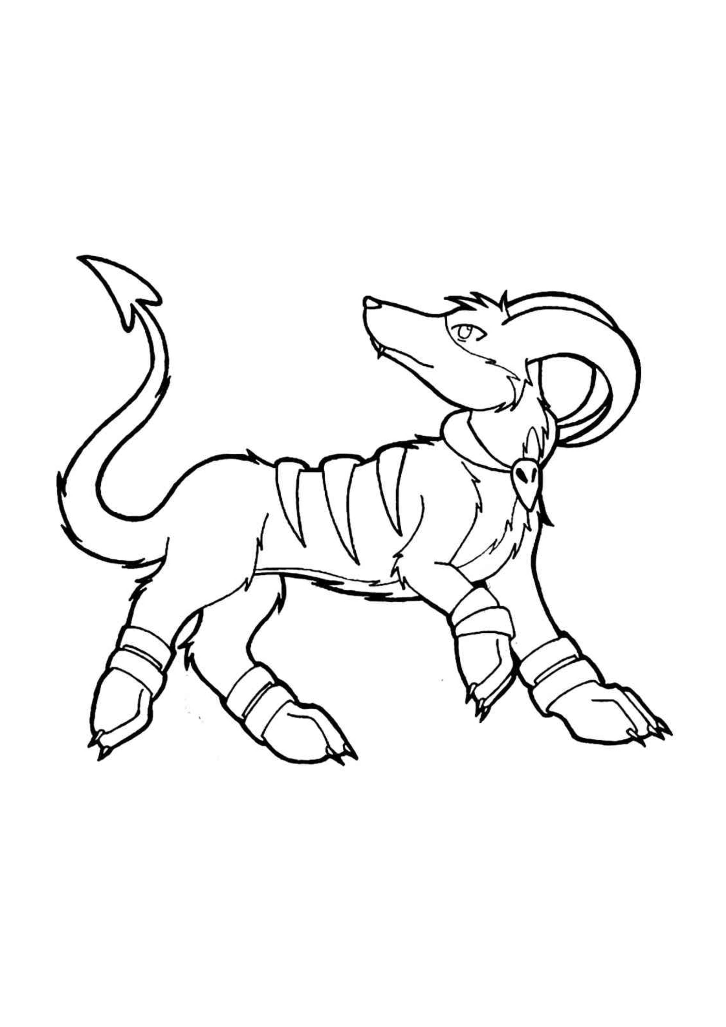Houndoom coloring page (A4) to print