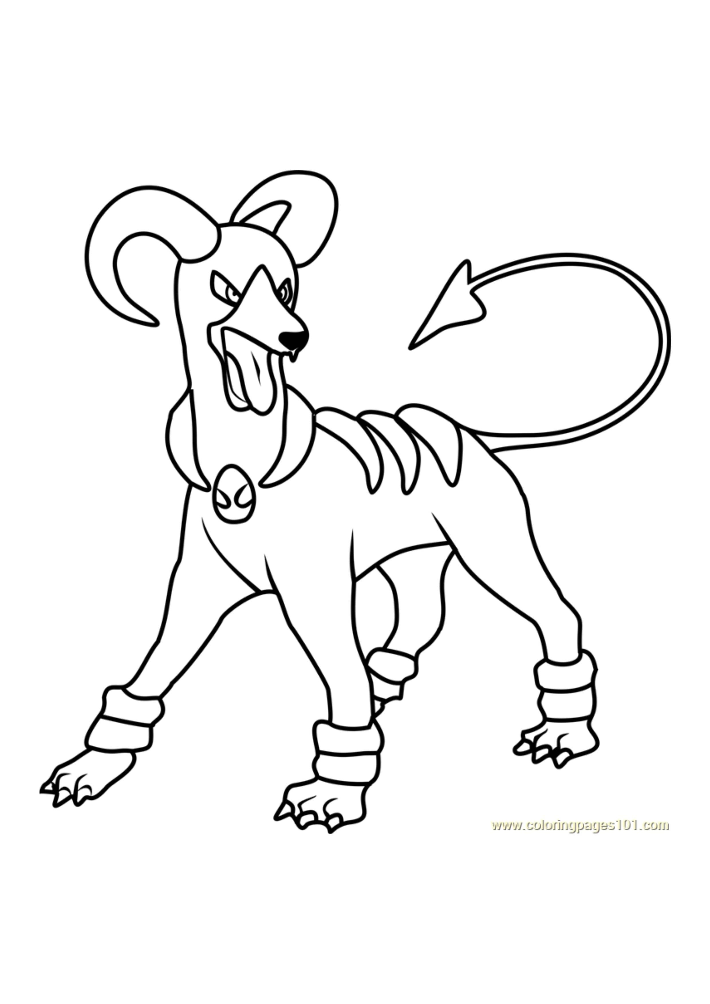 Houndoom coloring page (A4) to print