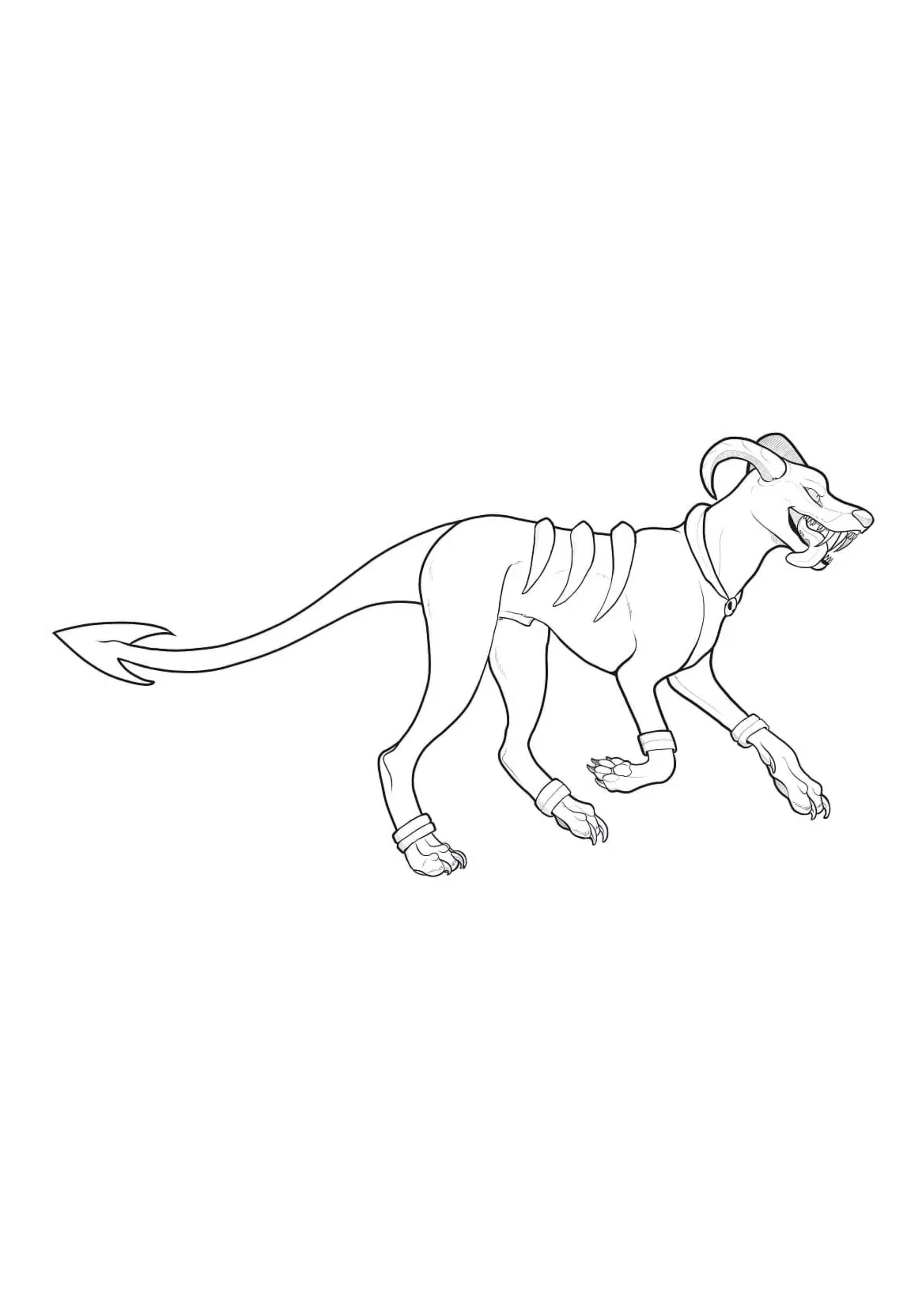 Houndoom coloring page (A4) to print