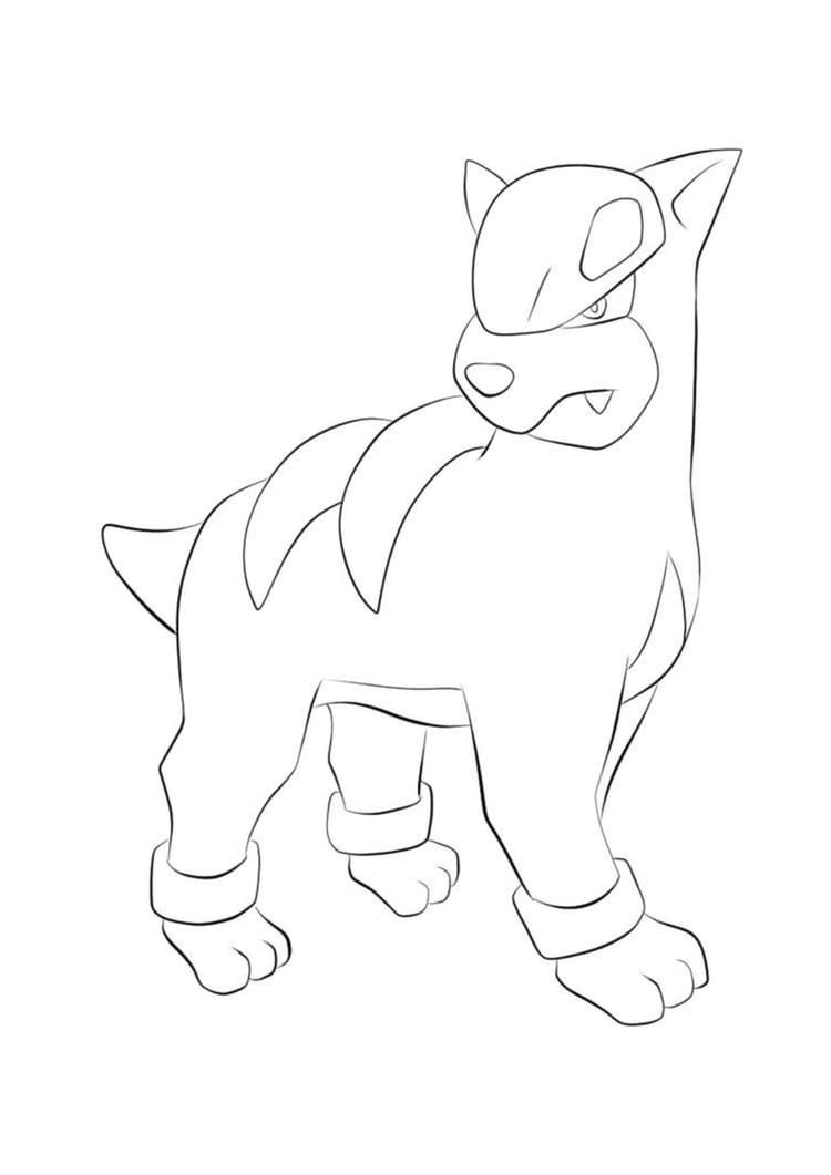 Houndour coloring page (A4) to print