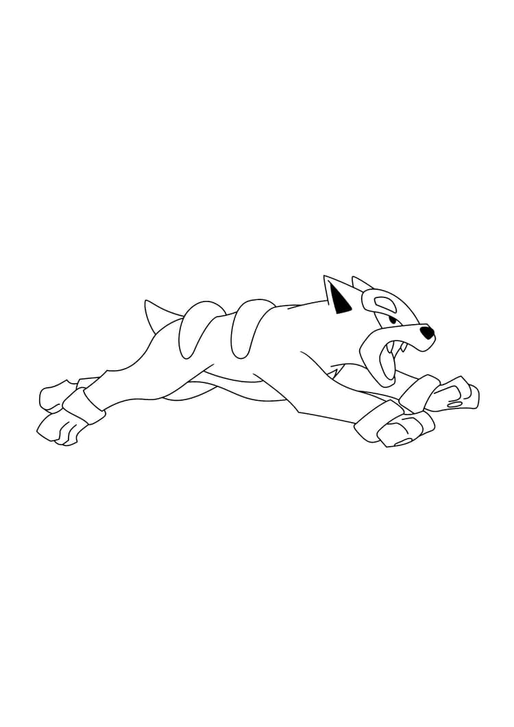 Houndour coloring page (A4) to print