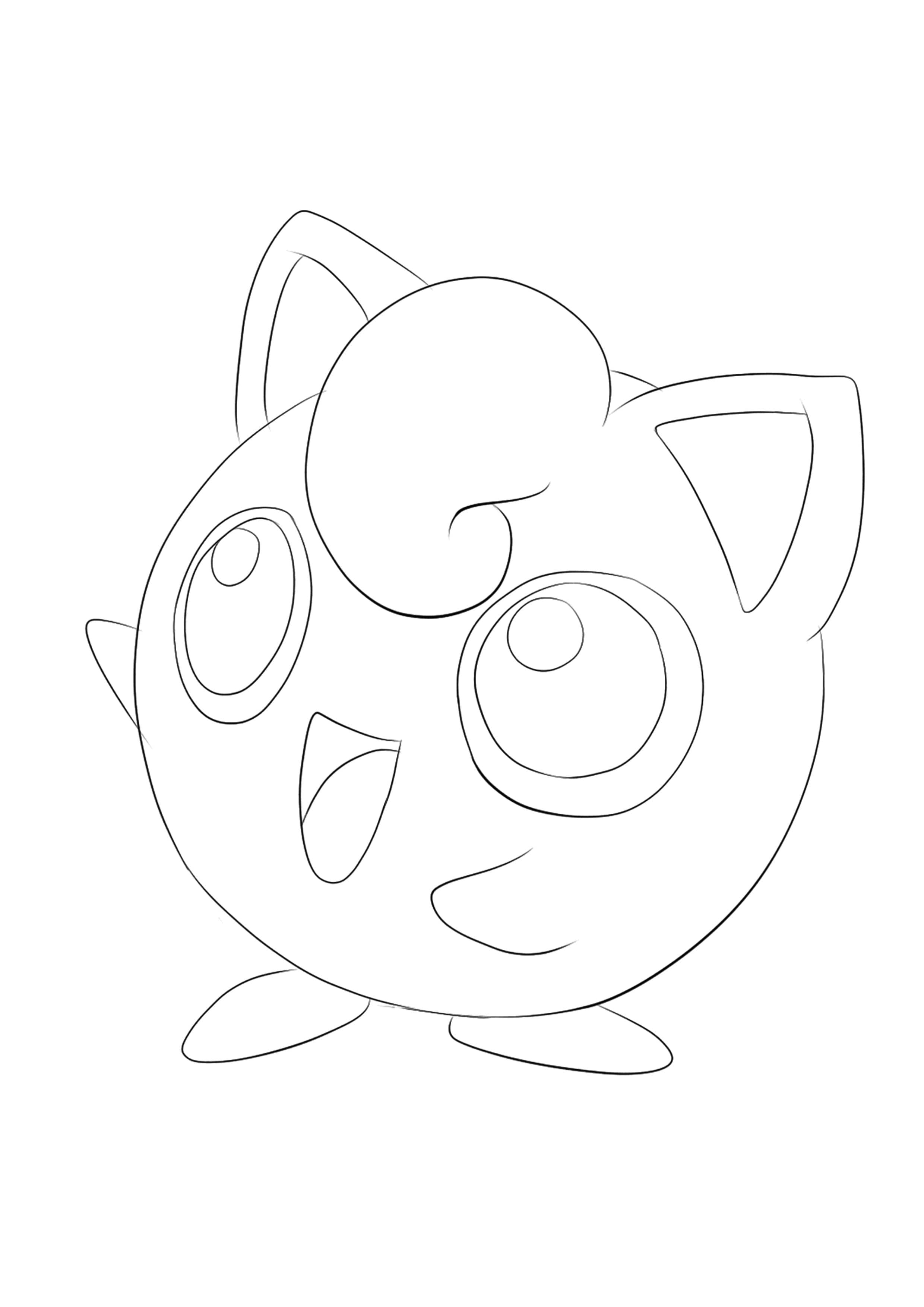 Jigglypuff coloring page (A4) to print