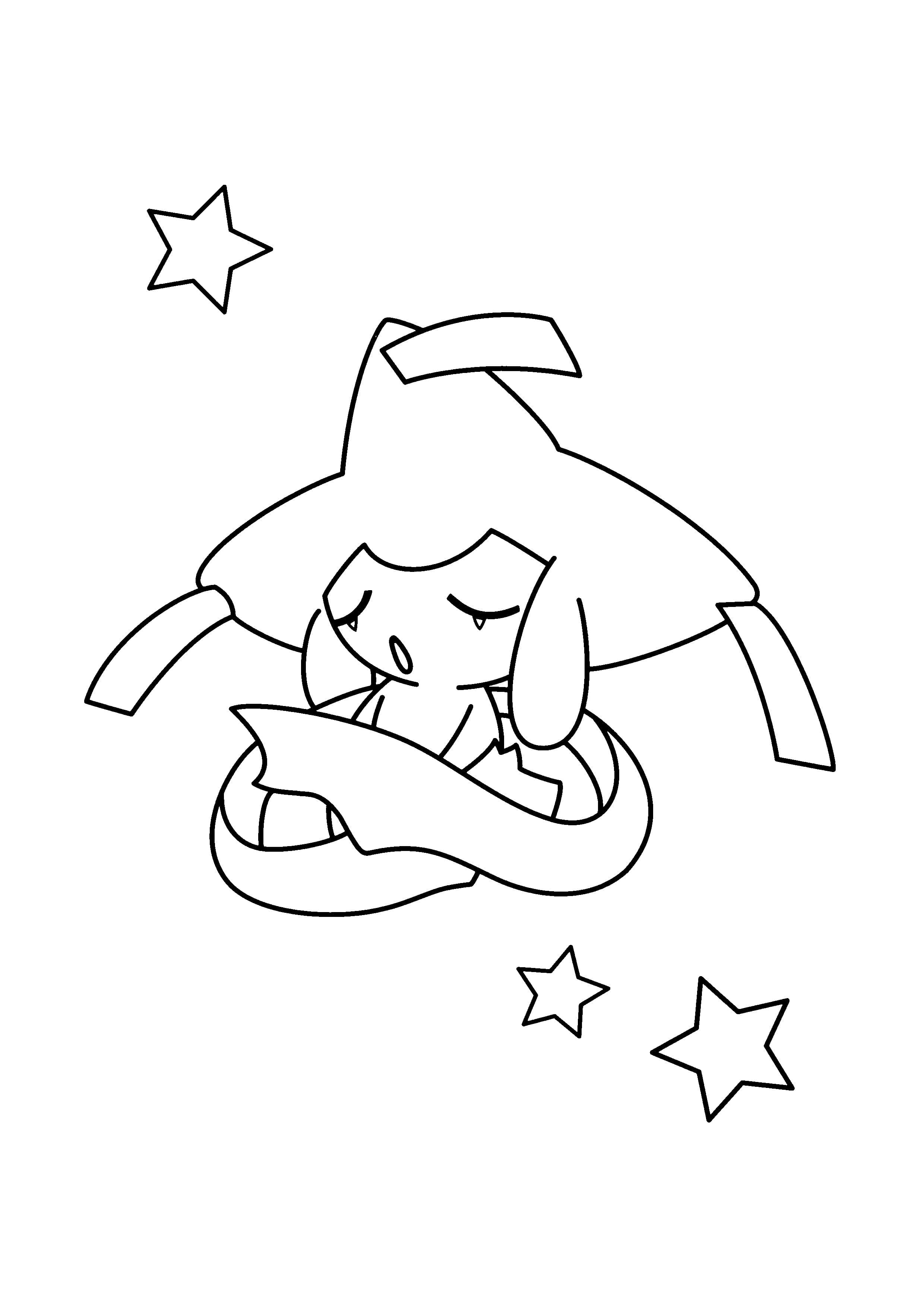 Jirachi coloring page (A4) to print