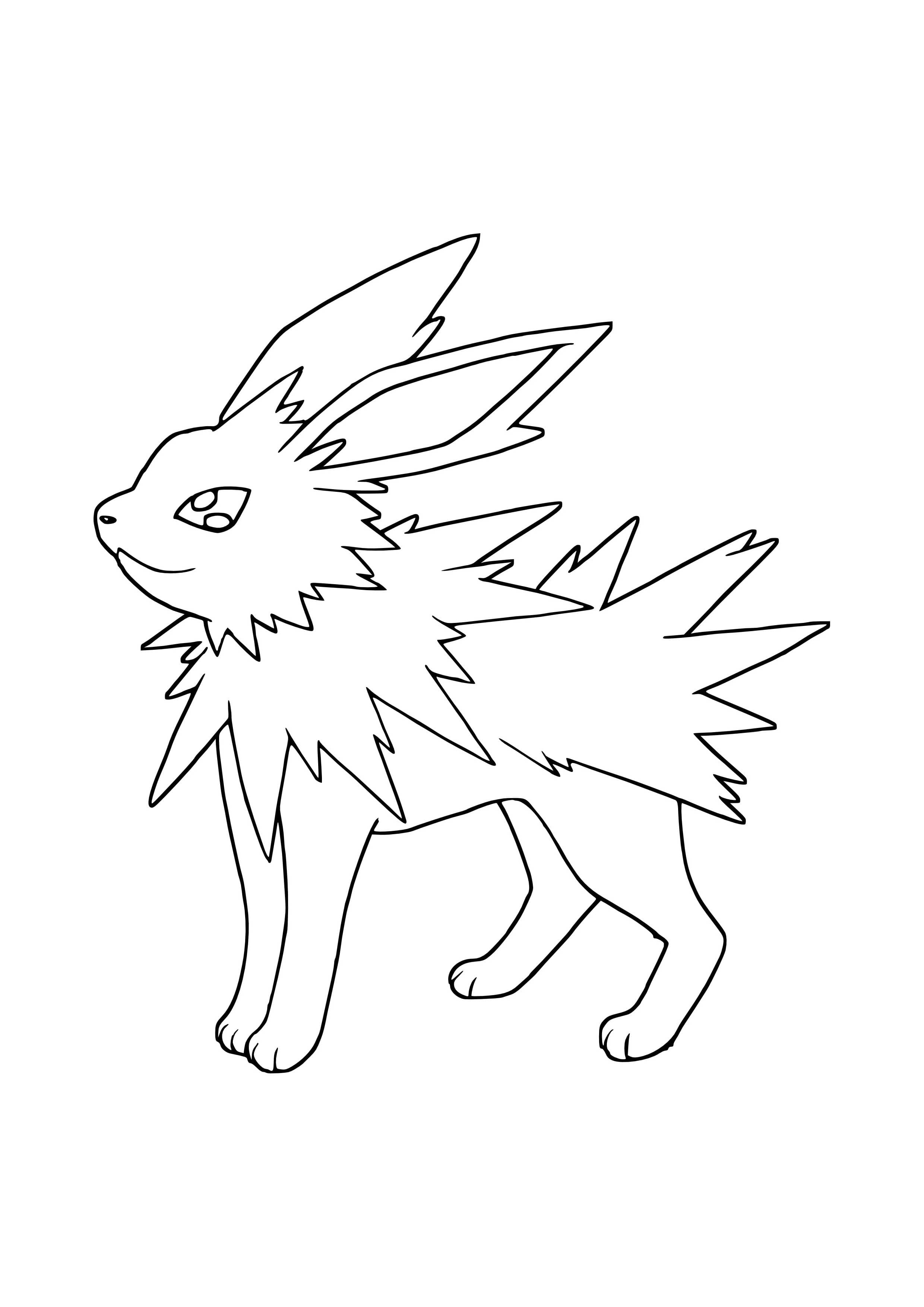 Jolteon coloring page (A4) to print