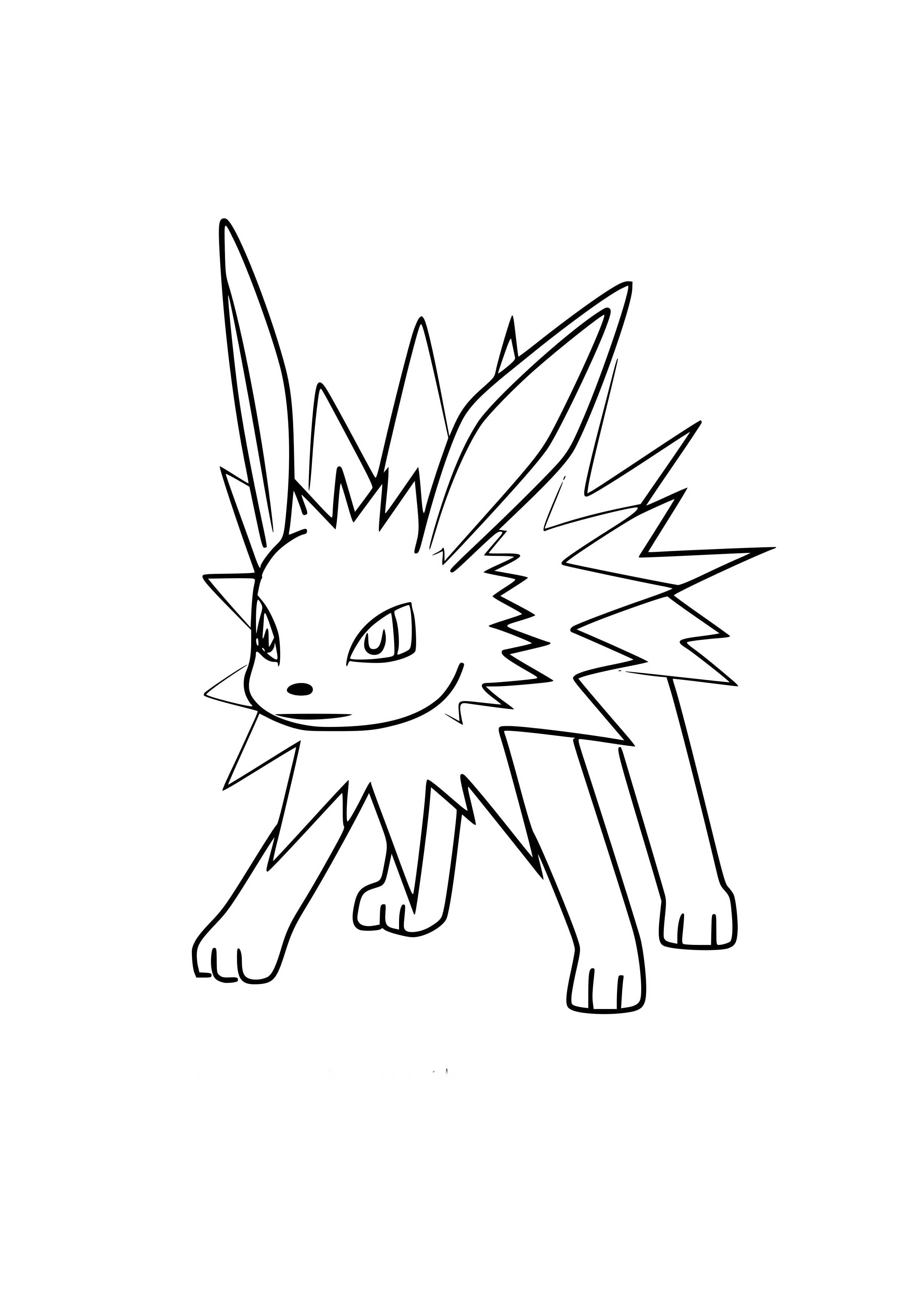 Jolteon coloring page (A4) to print