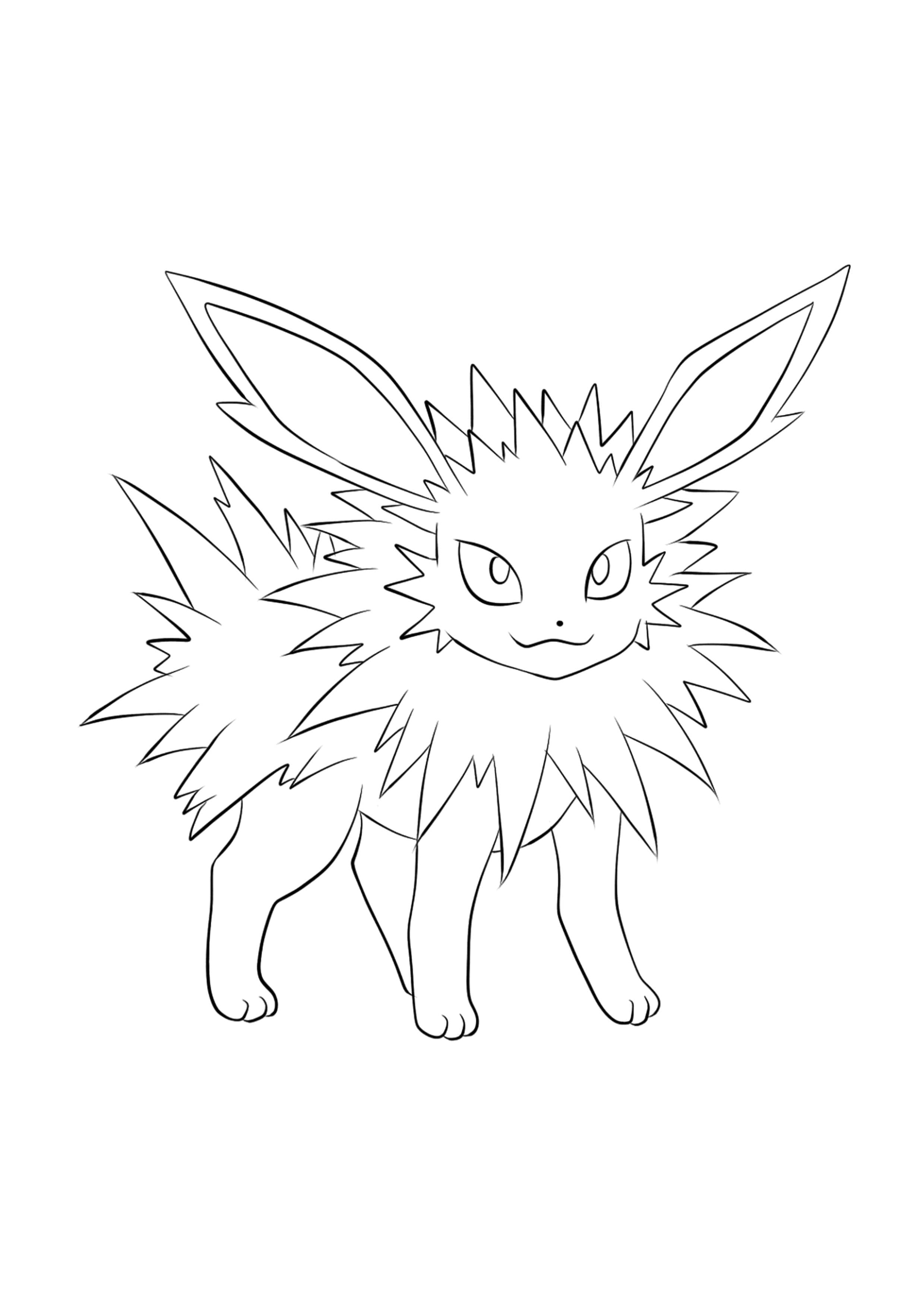 Jolteon coloring page (A4) to print