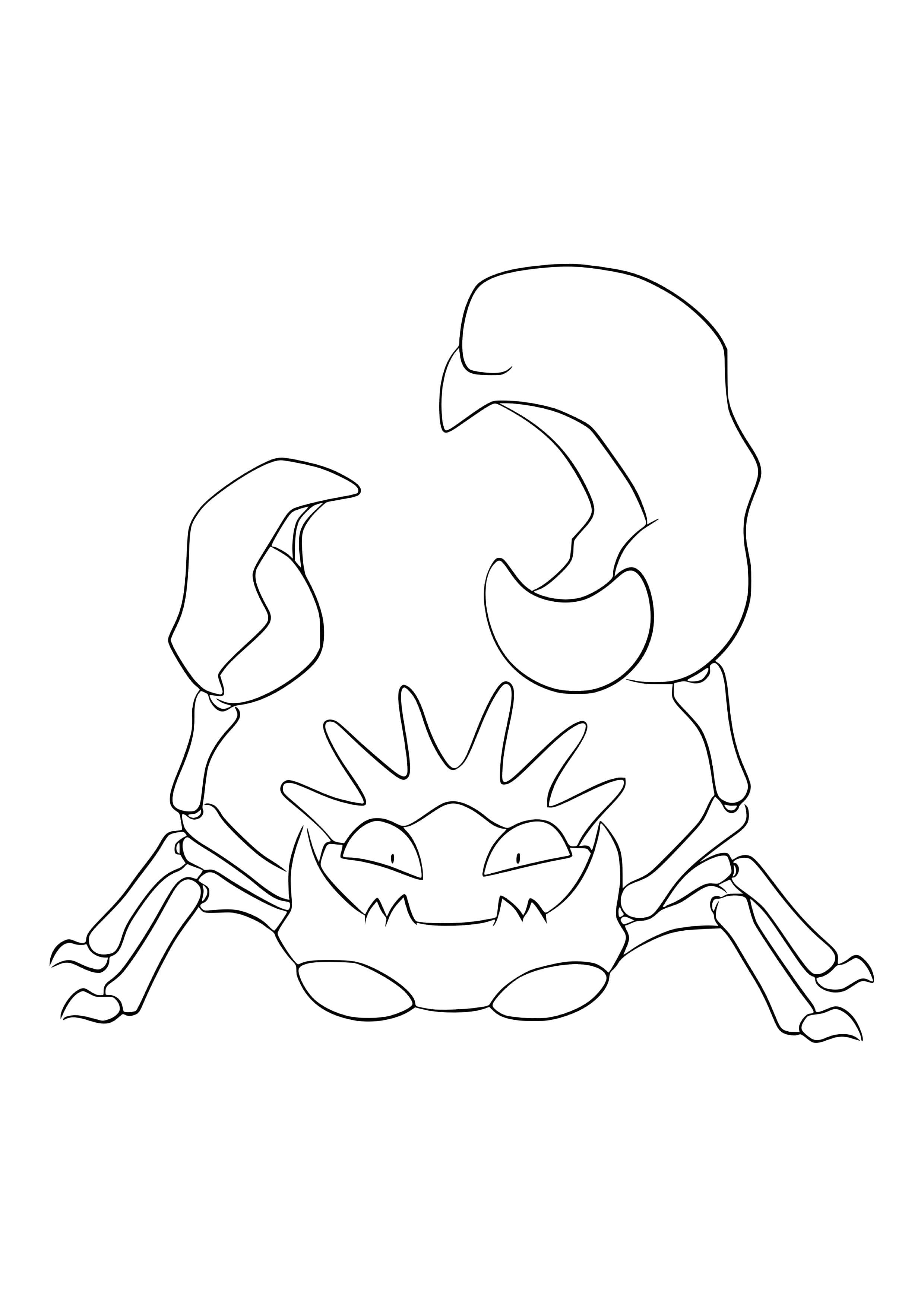 Kingler coloring page (A4) to print