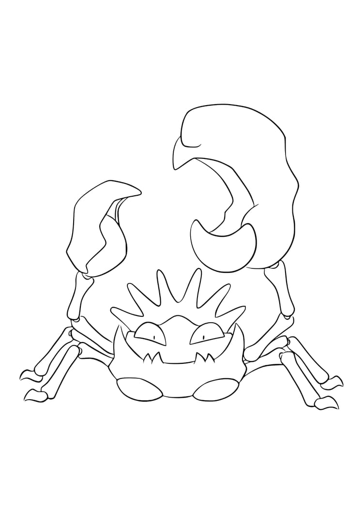 Kingler coloring page (A4) to print