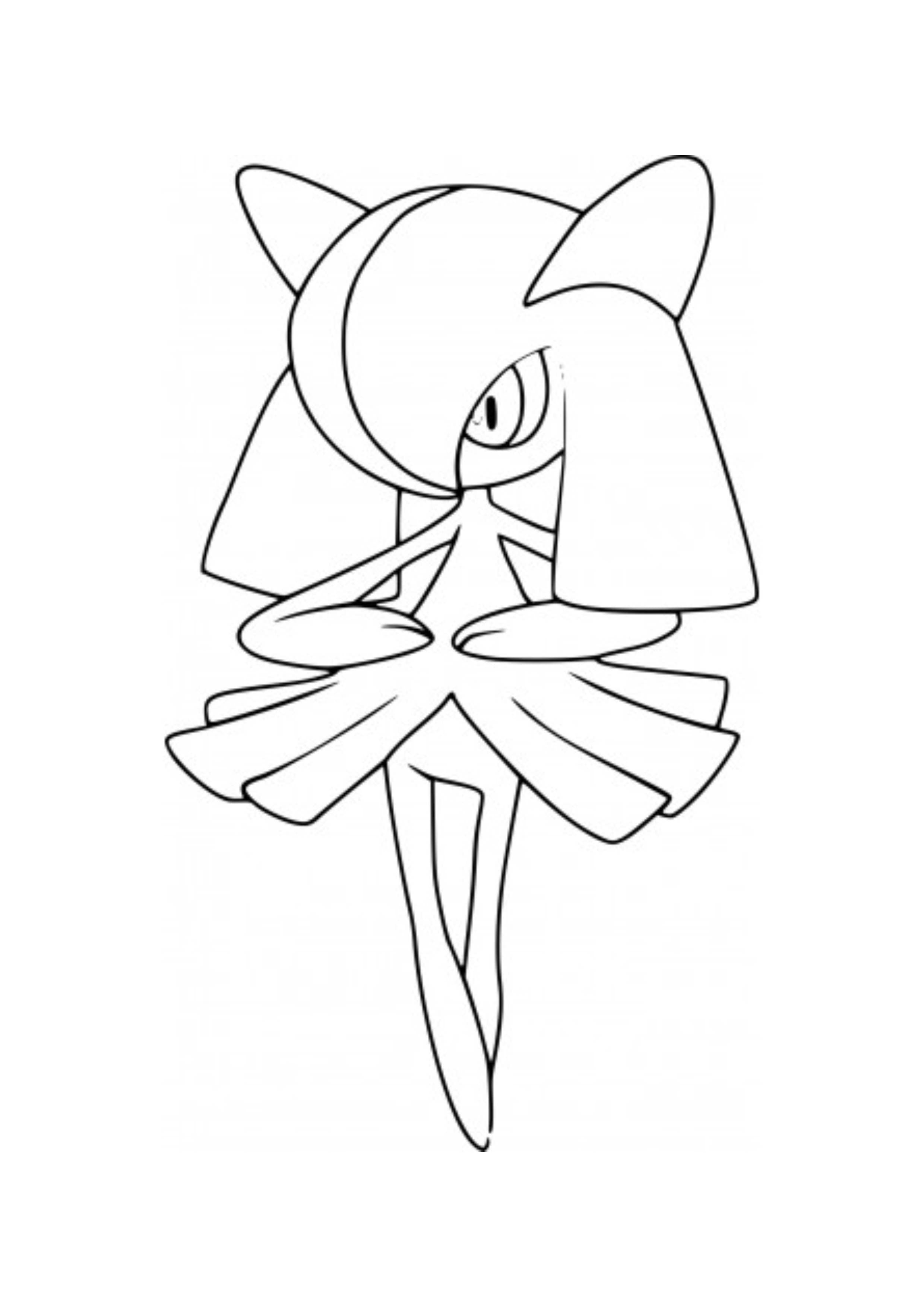 Kirlia coloring page (A4) to print