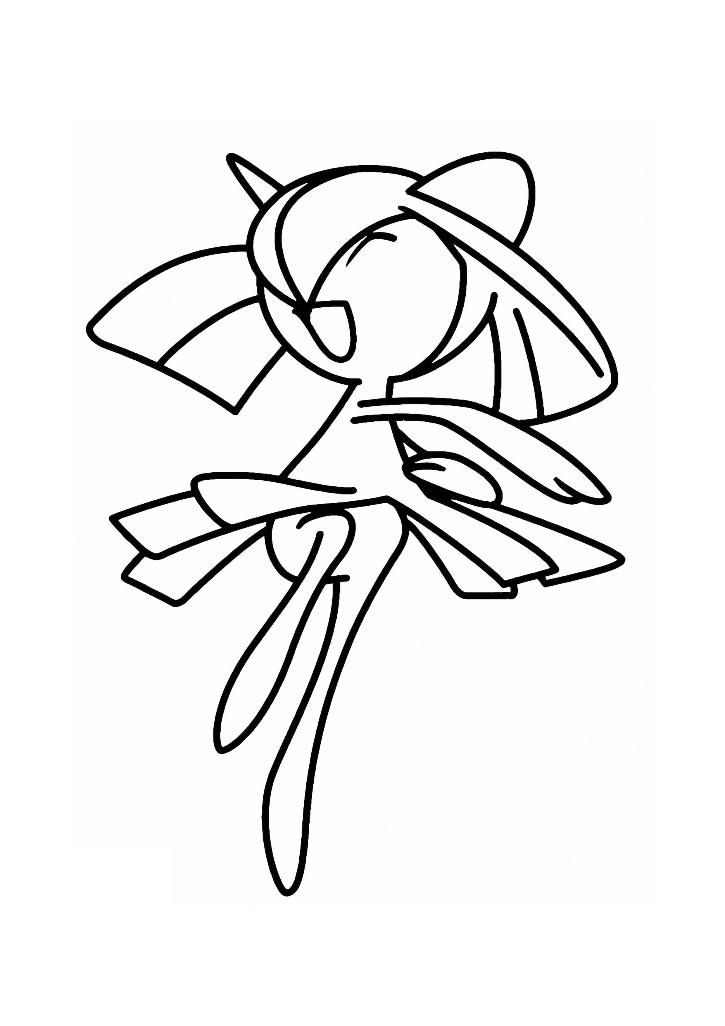 Kirlia coloring page (A4) to print