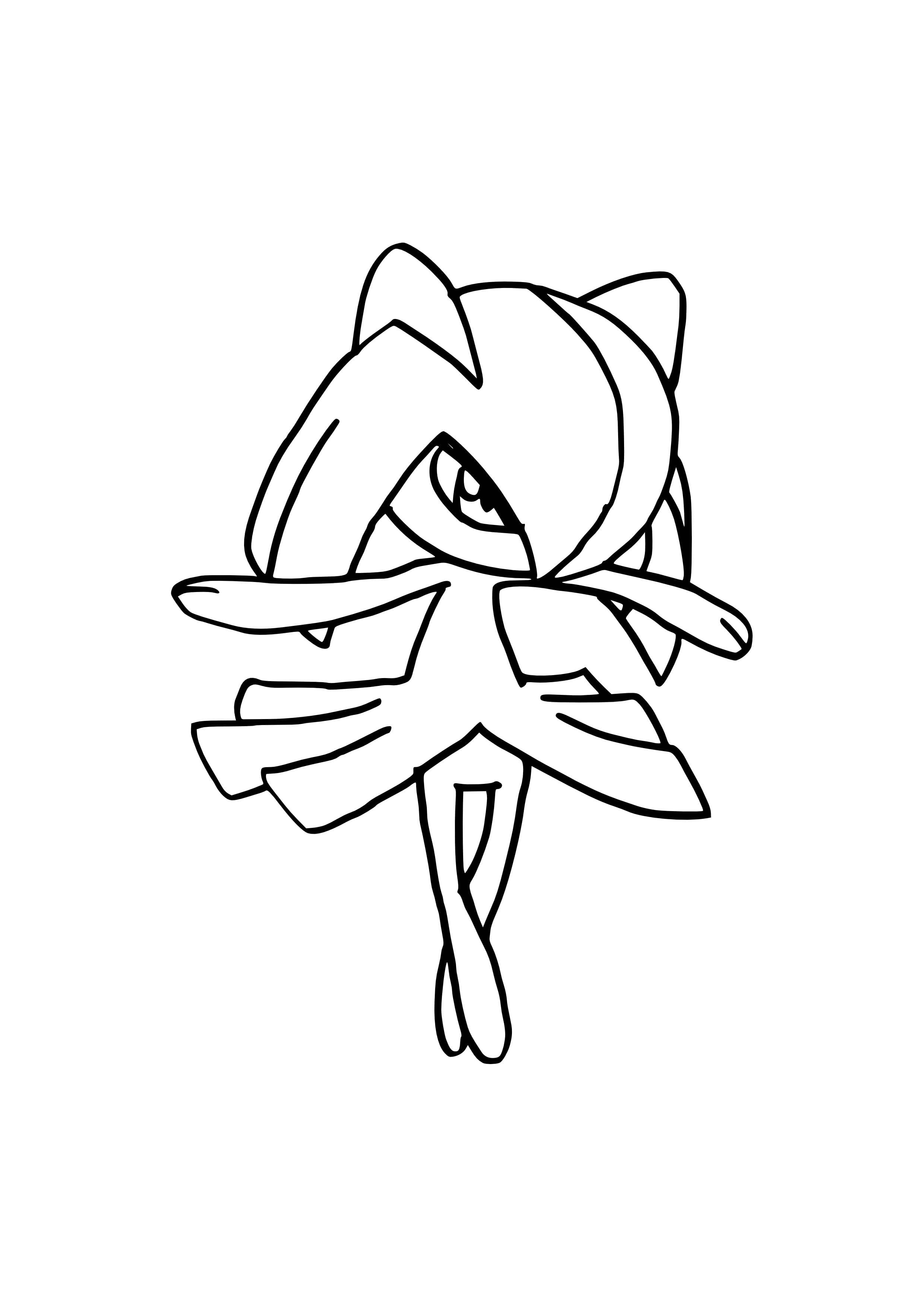 Kirlia coloring page (A4) to print