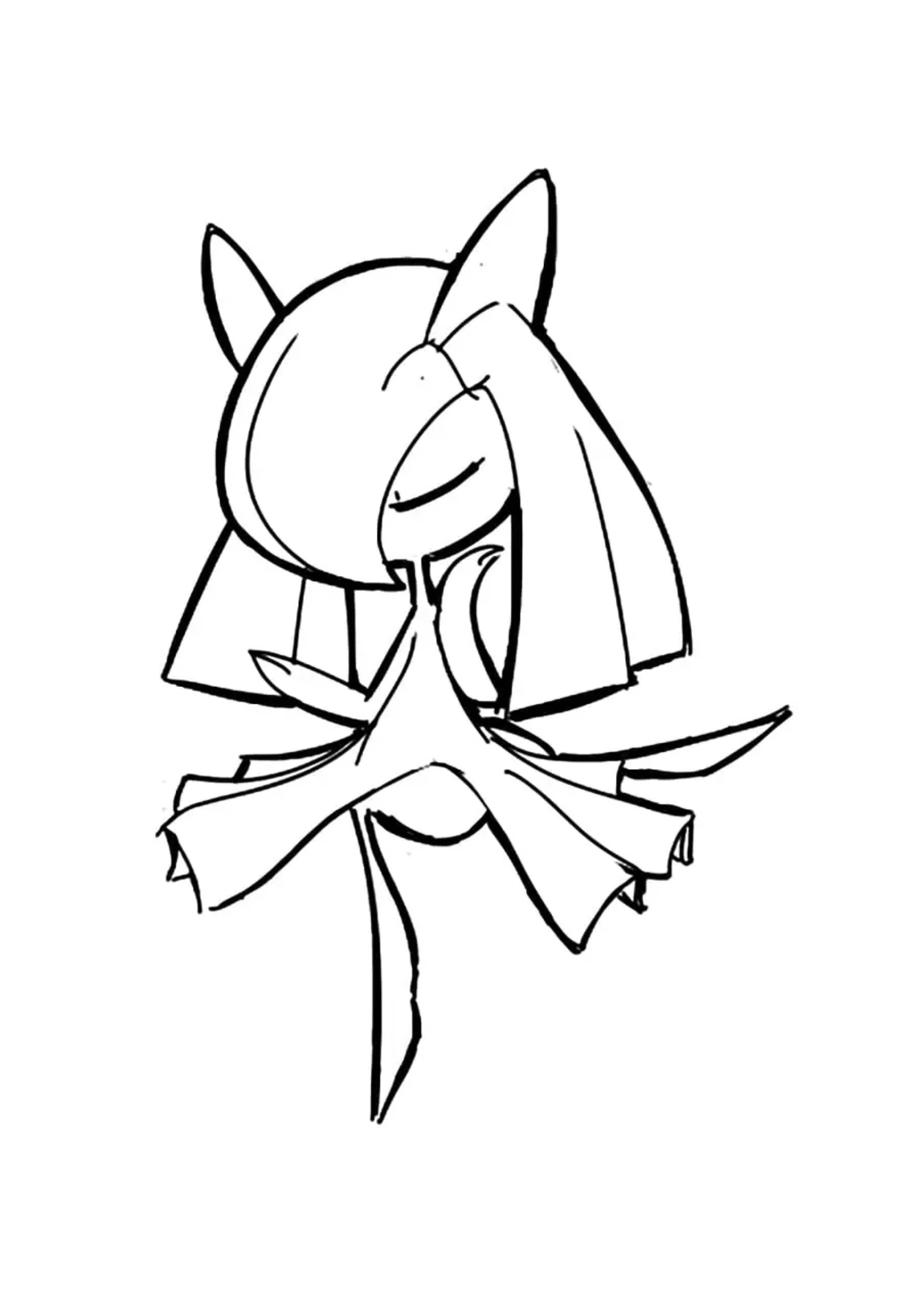 Kirlia coloring page (A4) to print