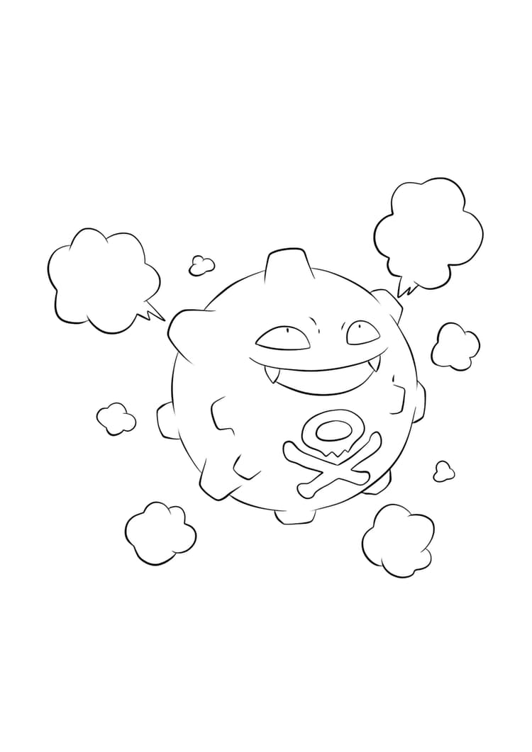 Koffing coloring page (A4) to print