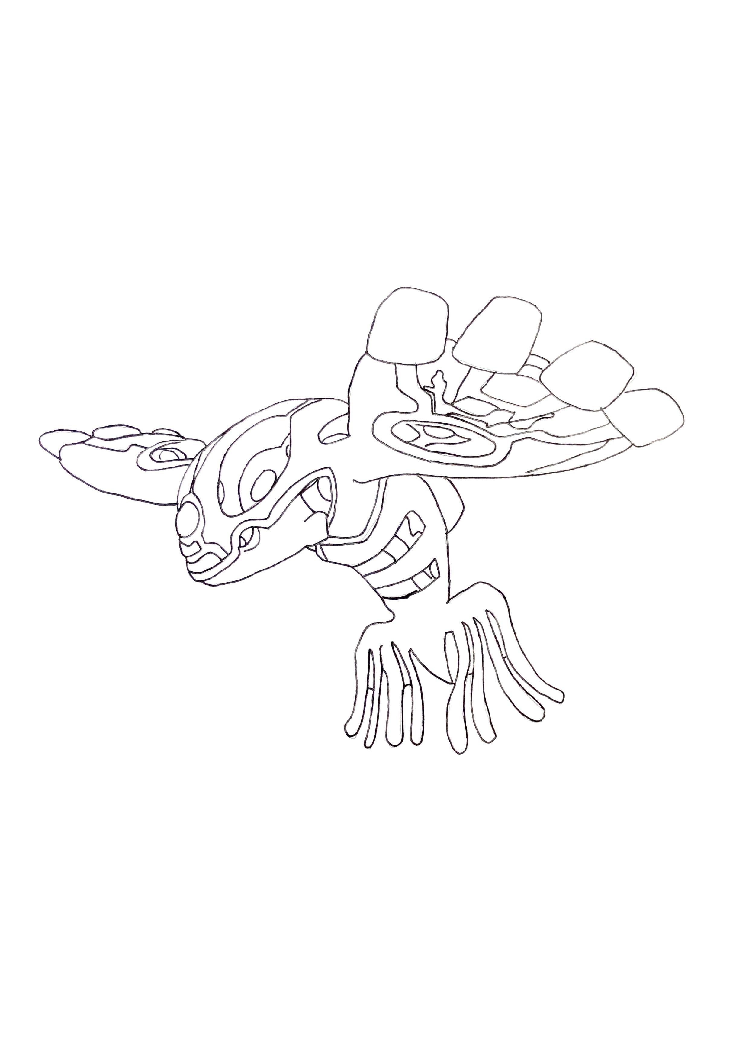 Kyogre coloring page (A4) to print