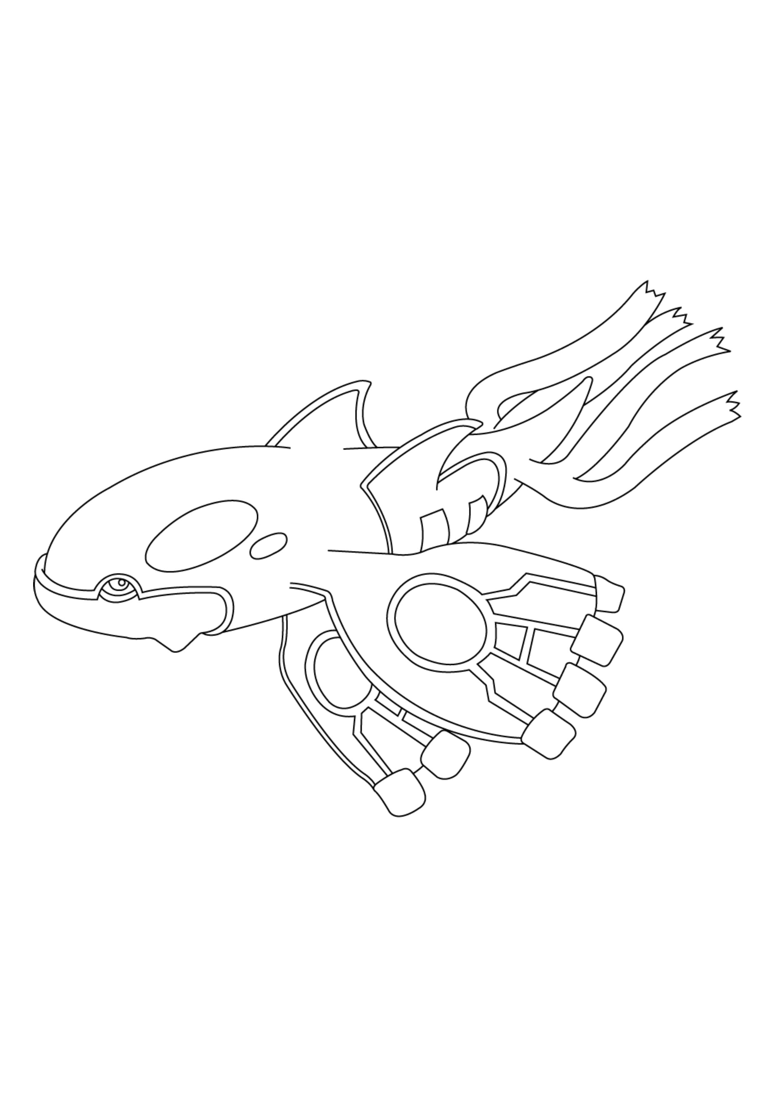 Kyogre coloring page (A4) to print