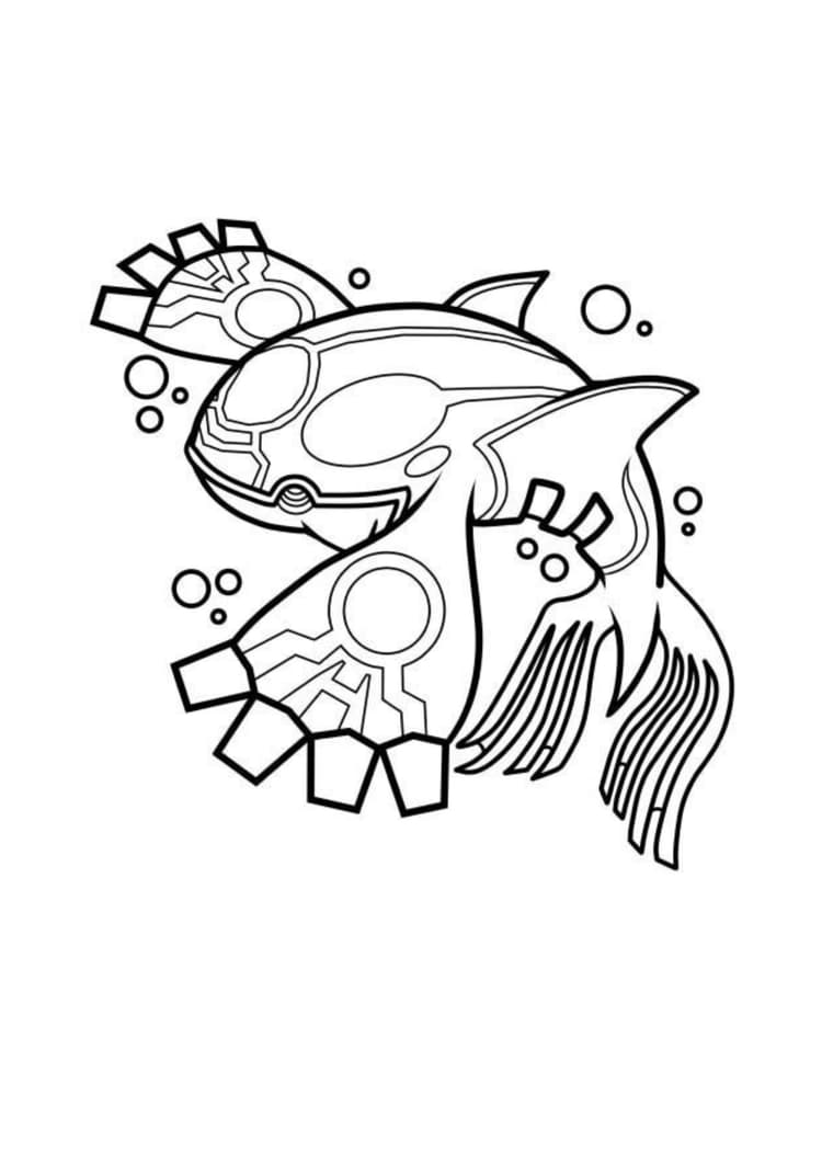 Kyogre coloring page (A4) to print