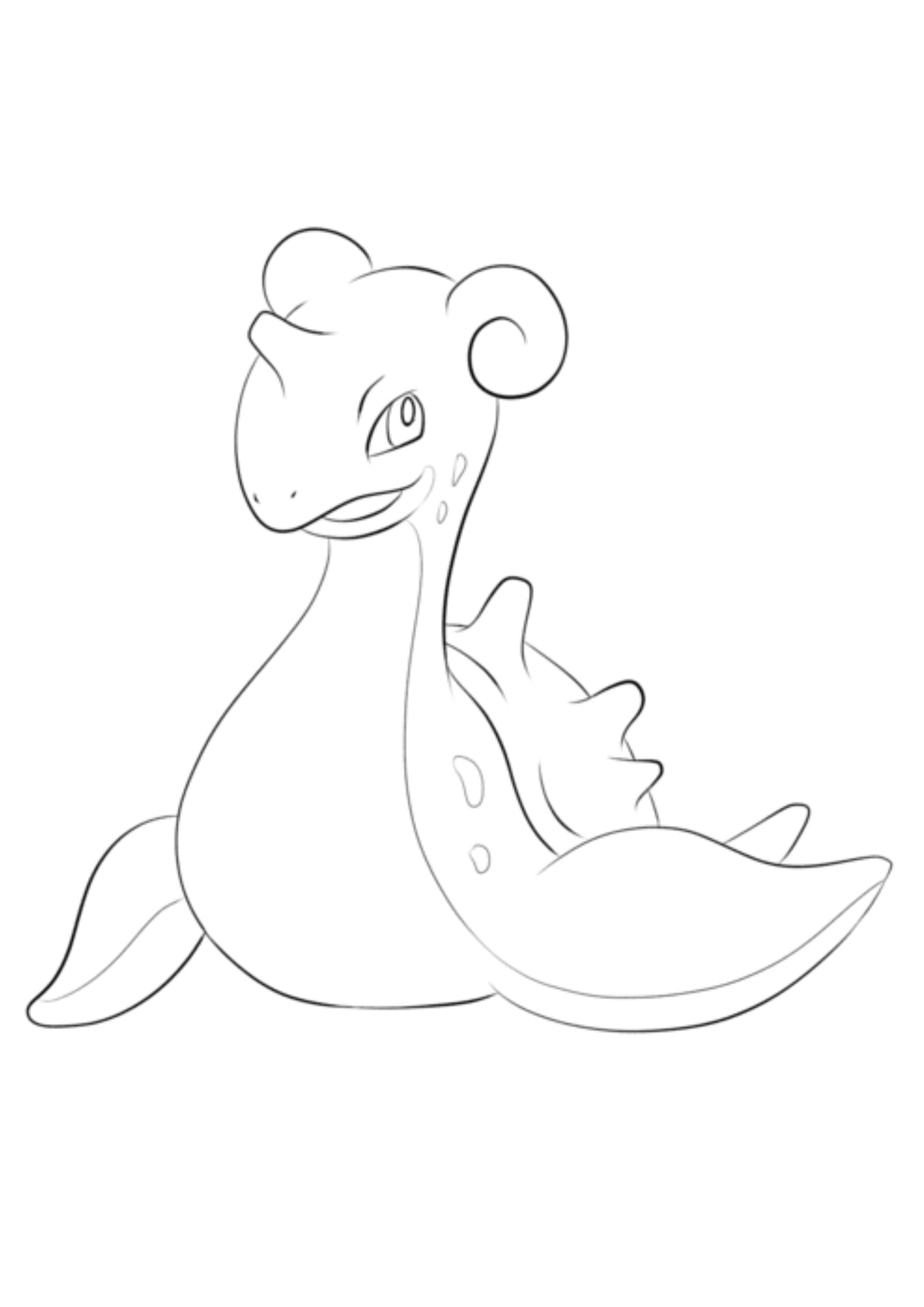 Lapras coloring page (A4) to print