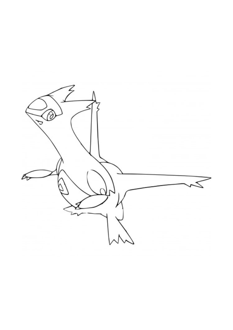 Latias coloring page (A4) to print