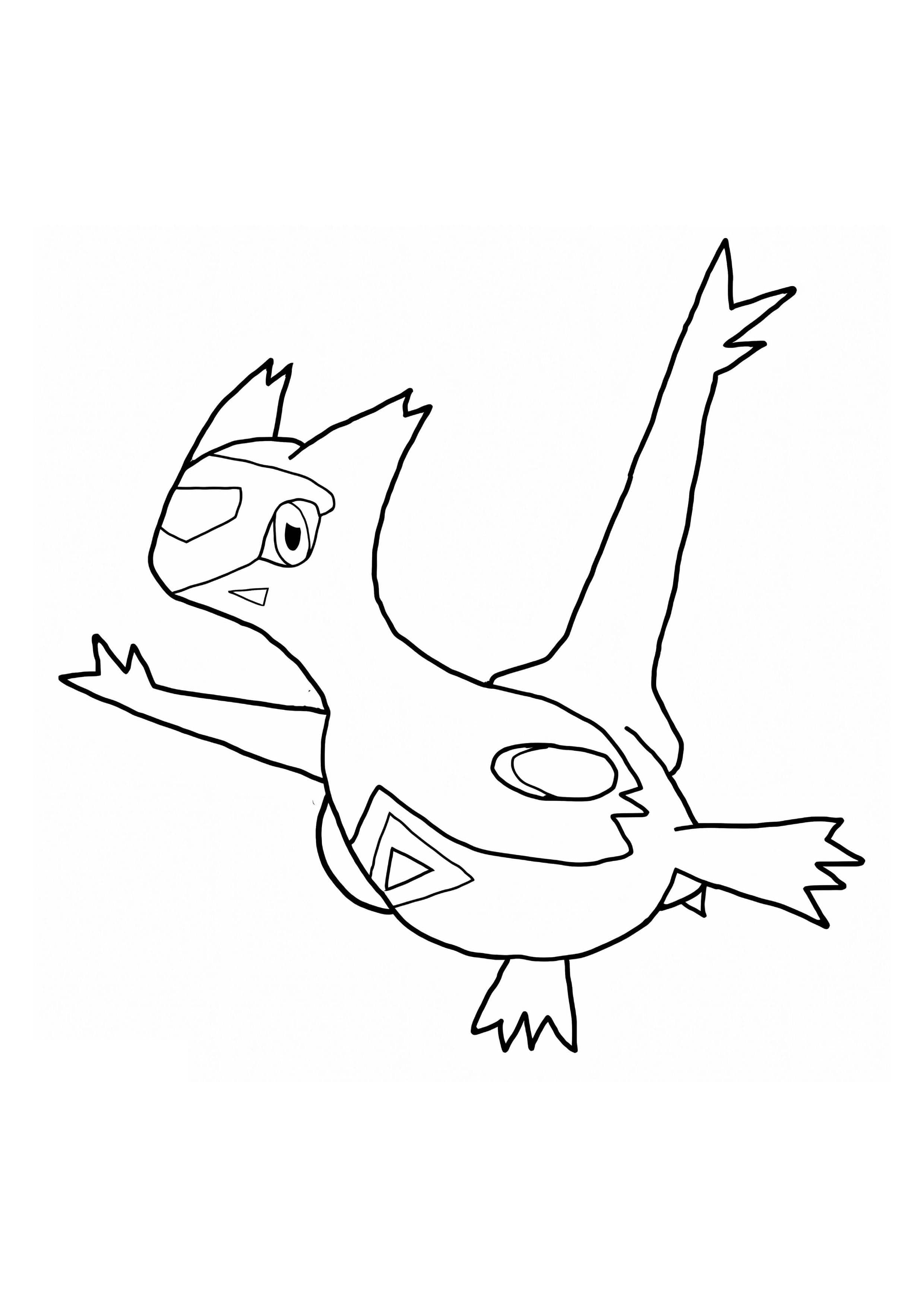 Latias coloring page (A4) to print