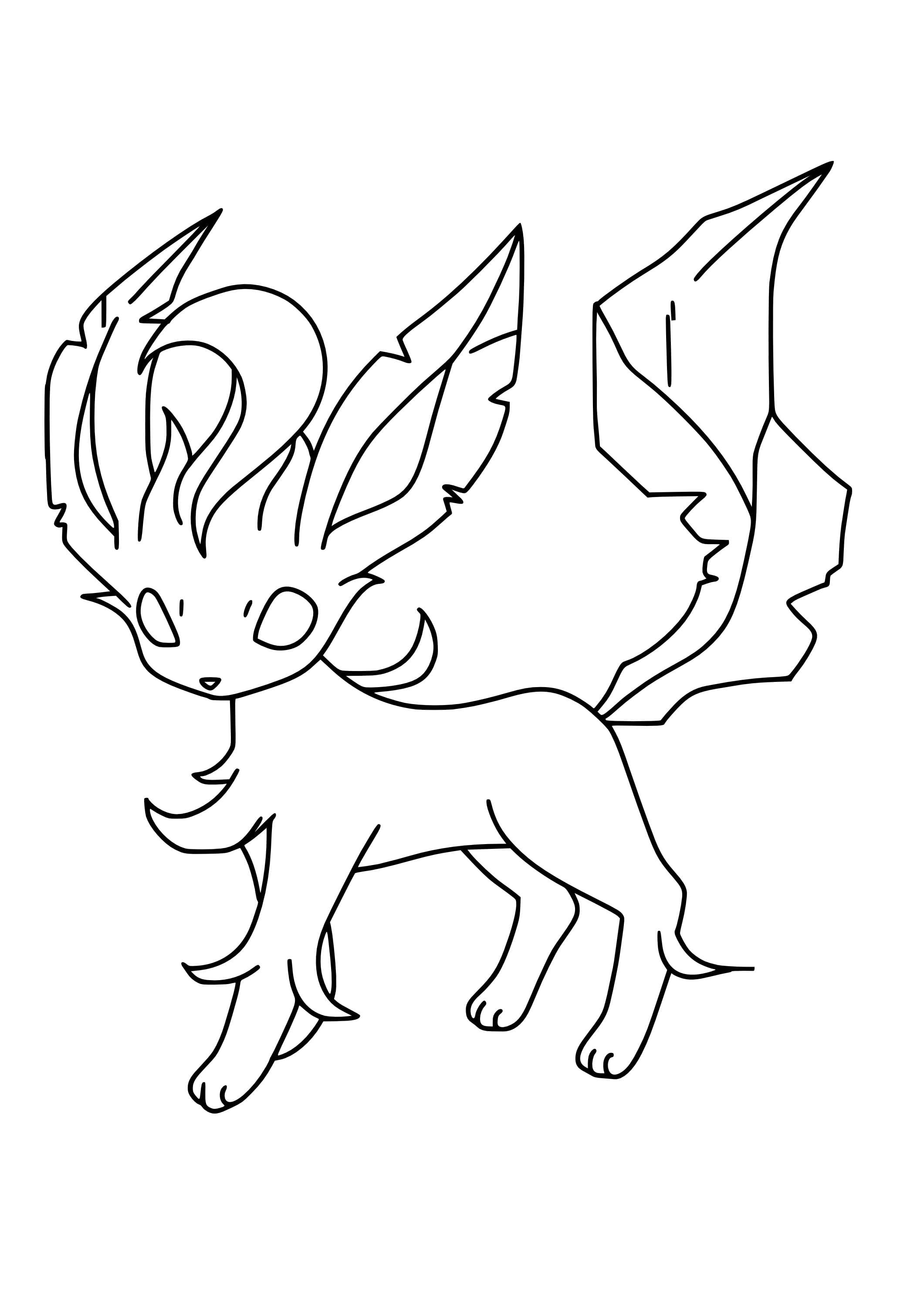 Leafeon coloring page (A4) to print