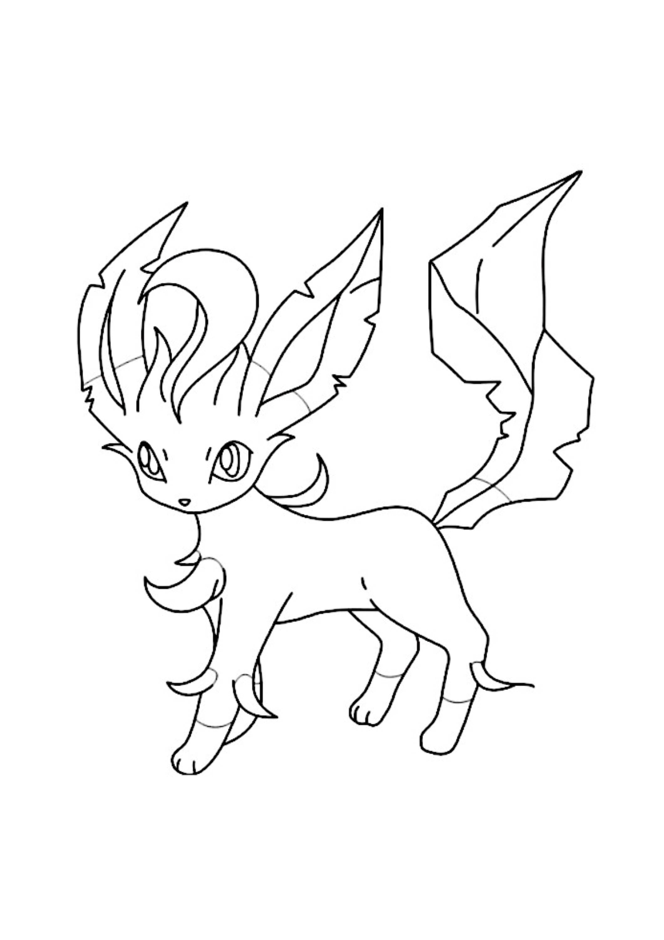 Leafeon coloring page (A4) to print