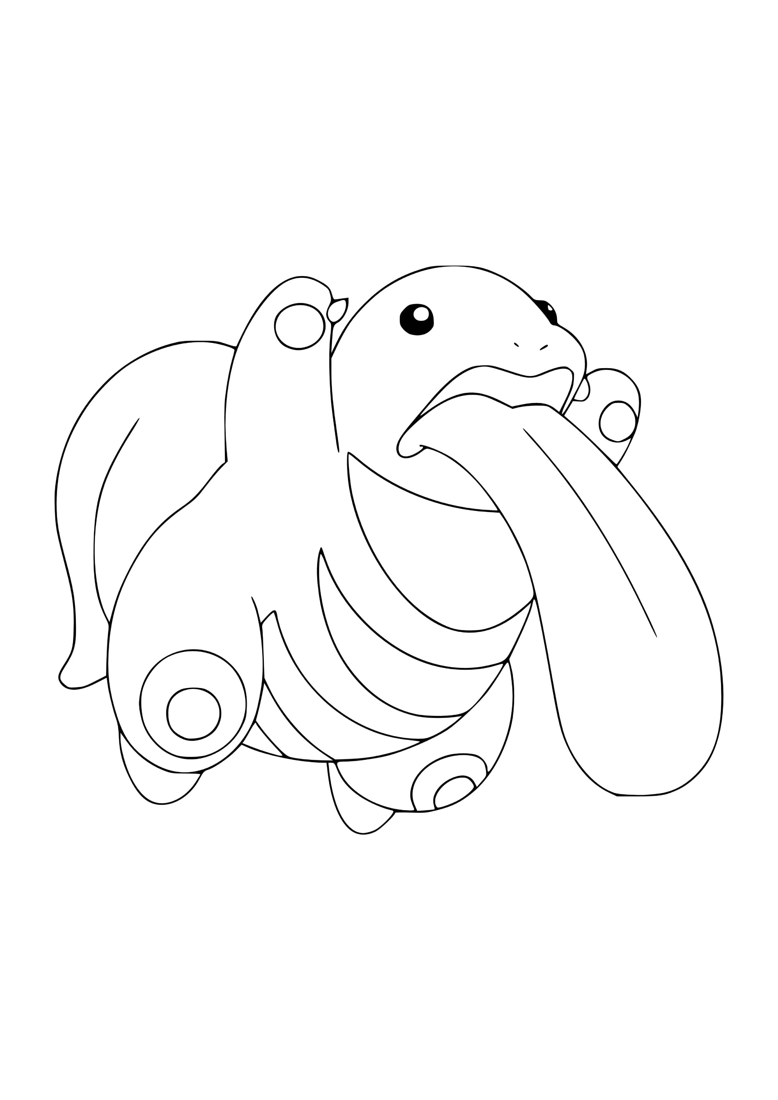 Lickitung coloring page (A4) to print