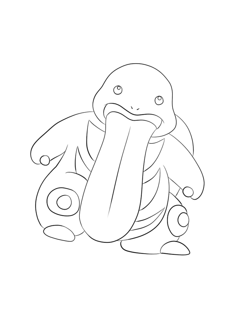 Lickitung coloring page (A4) to print
