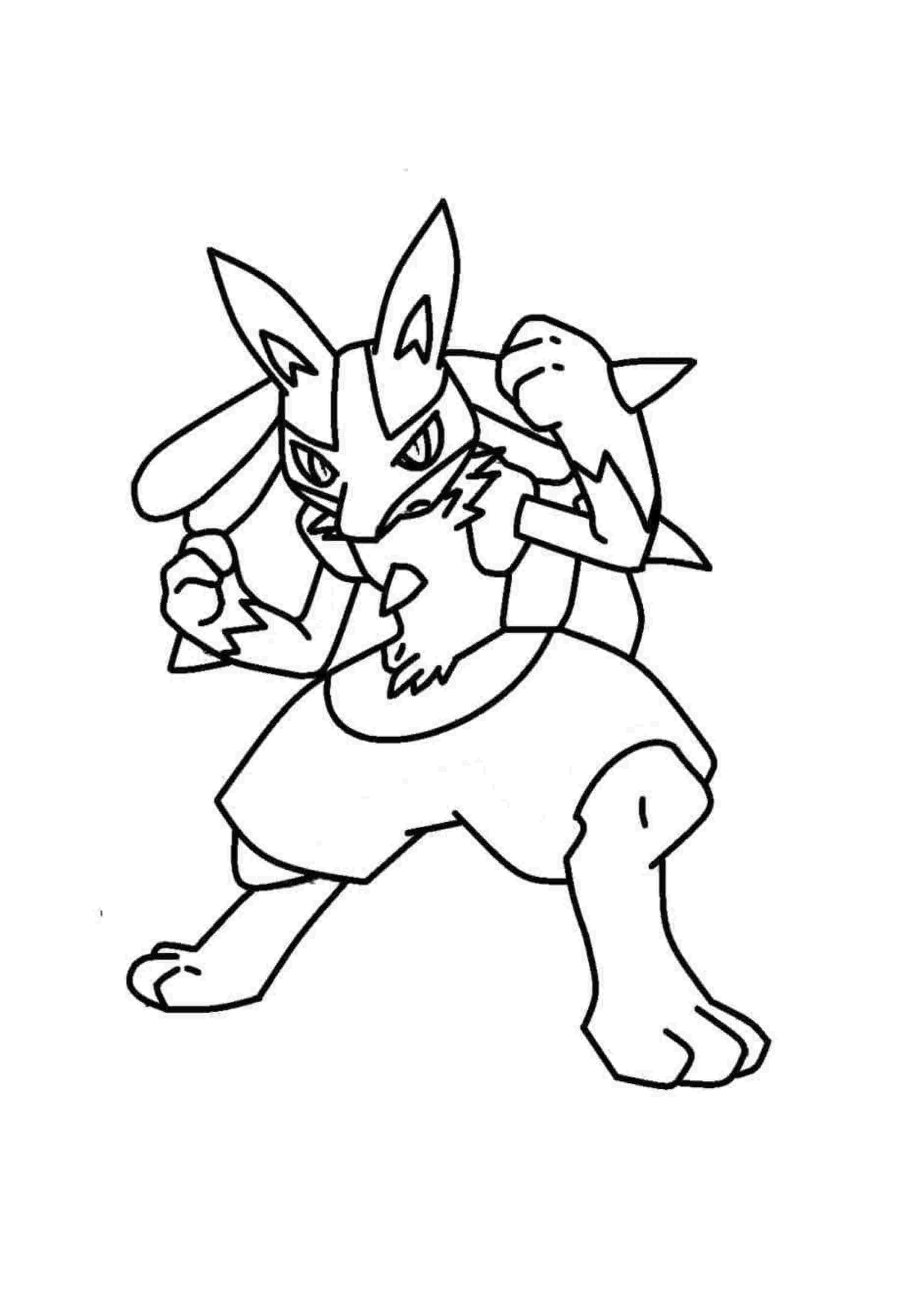 Lucario coloring page (A4) to print