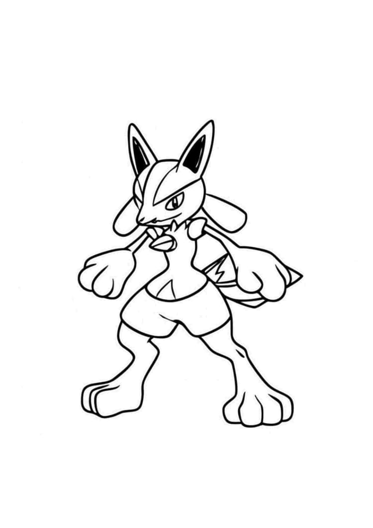 Lucario coloring page (A4) to print
