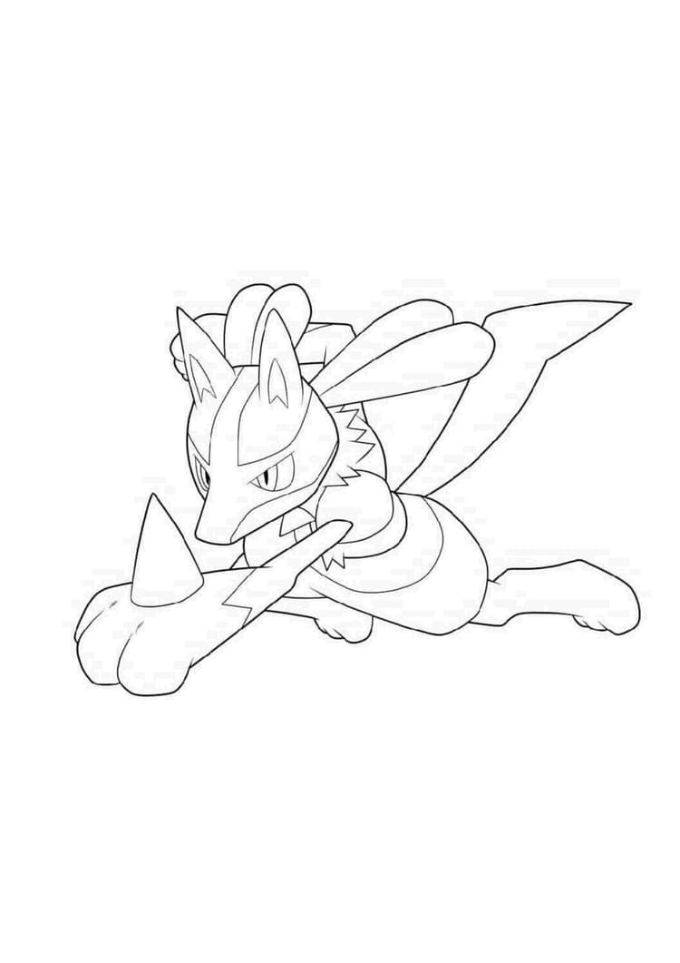 Lucario coloring page (A4) to print