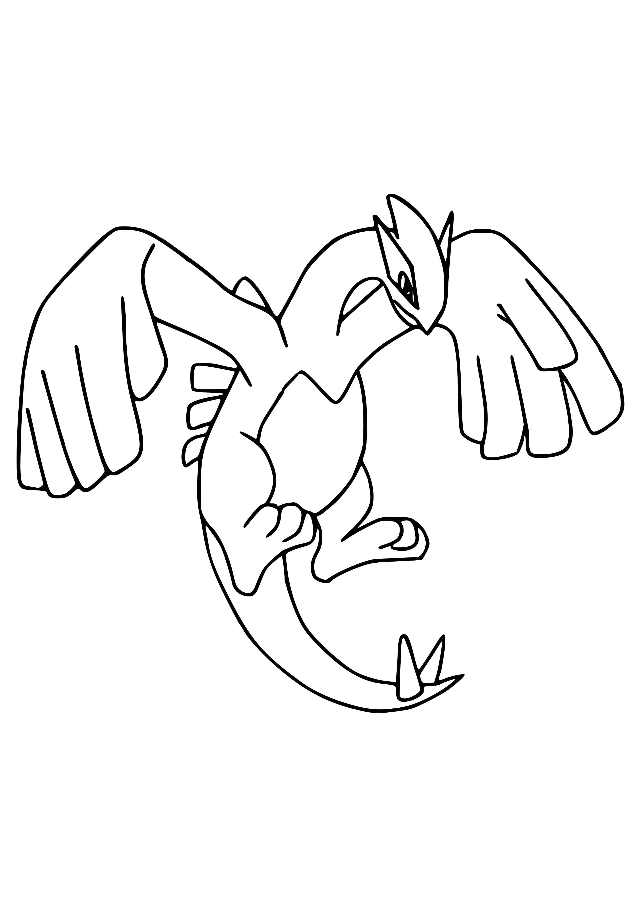 Lugia coloring page (A4) to print