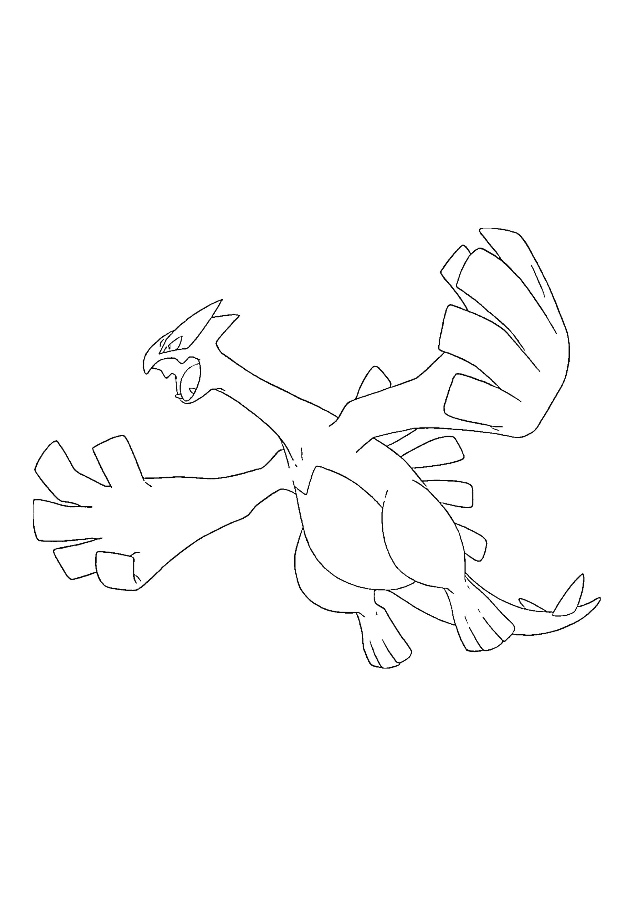 Lugia coloring page (A4) to print
