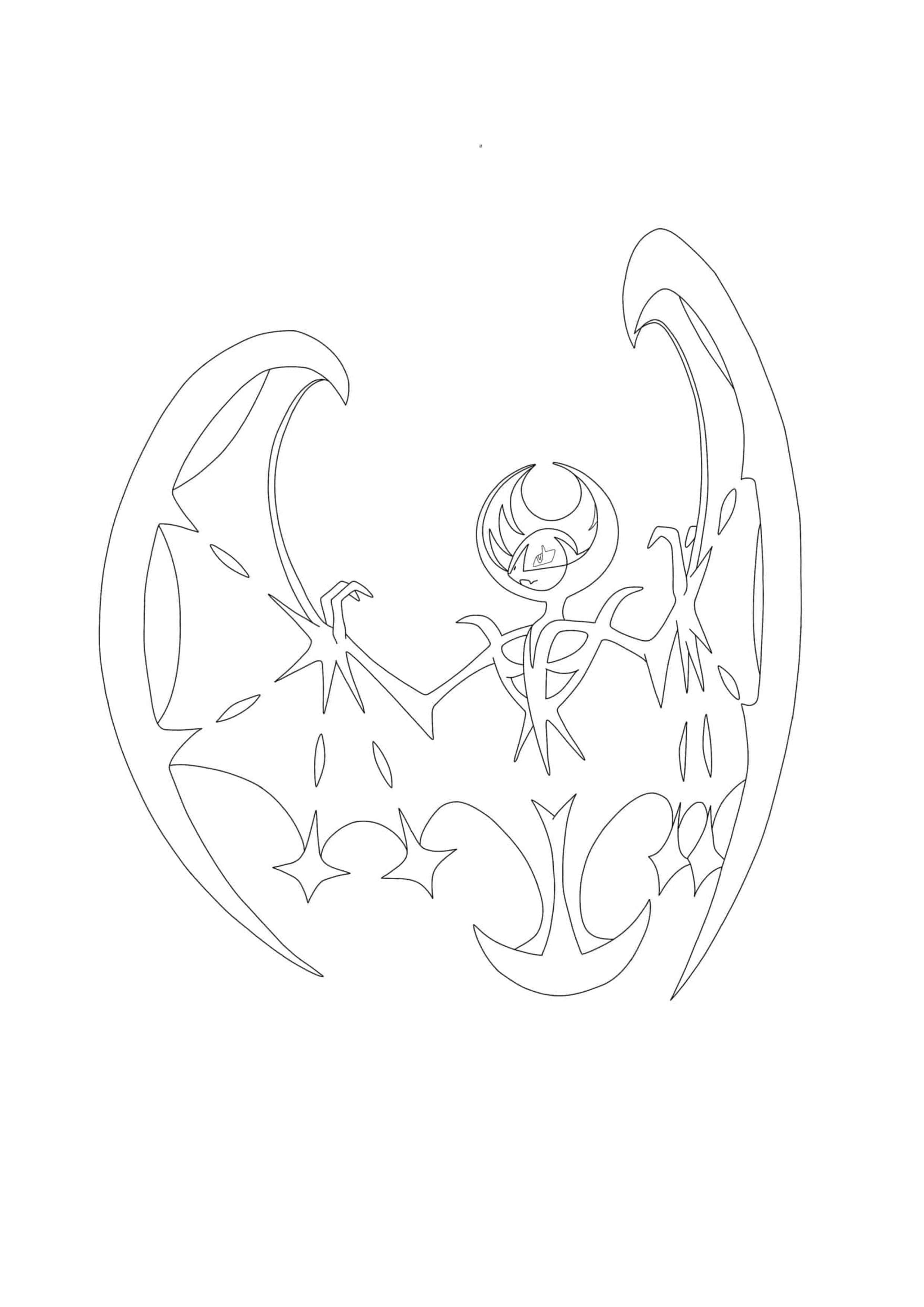 Lunala coloring page (A4) to print
