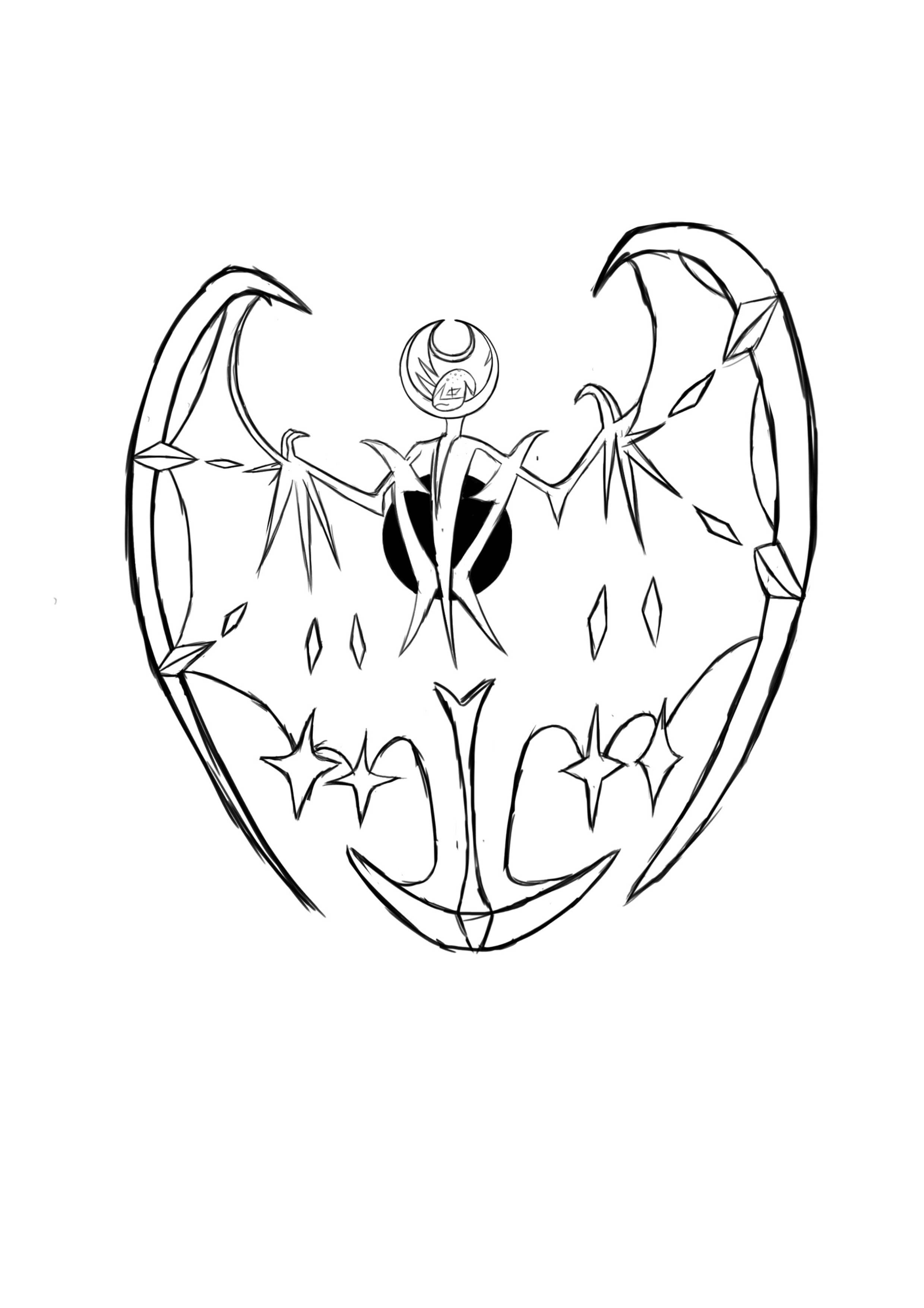 Lunala coloring page (A4) to print