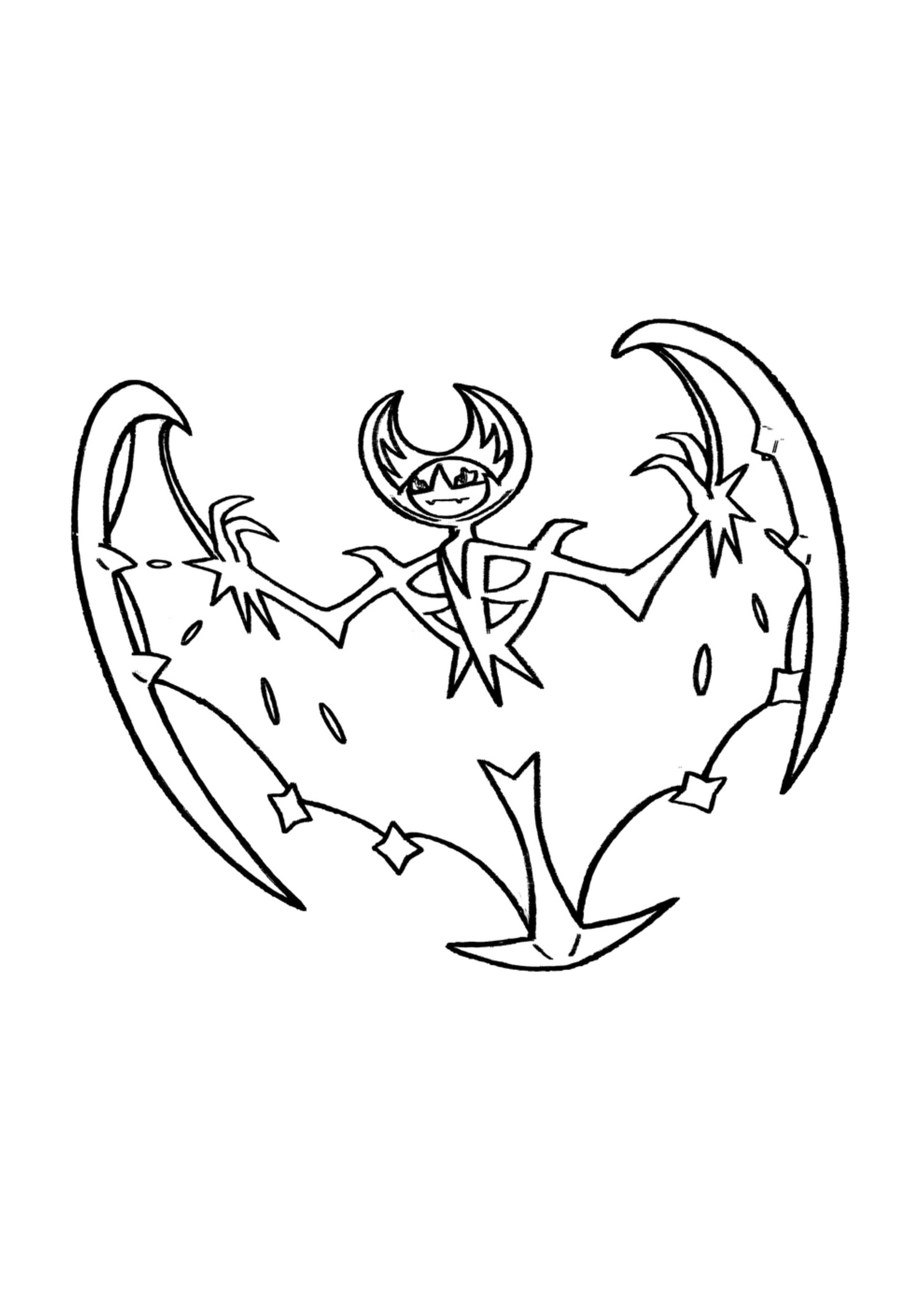Lunala coloring page (A4) to print