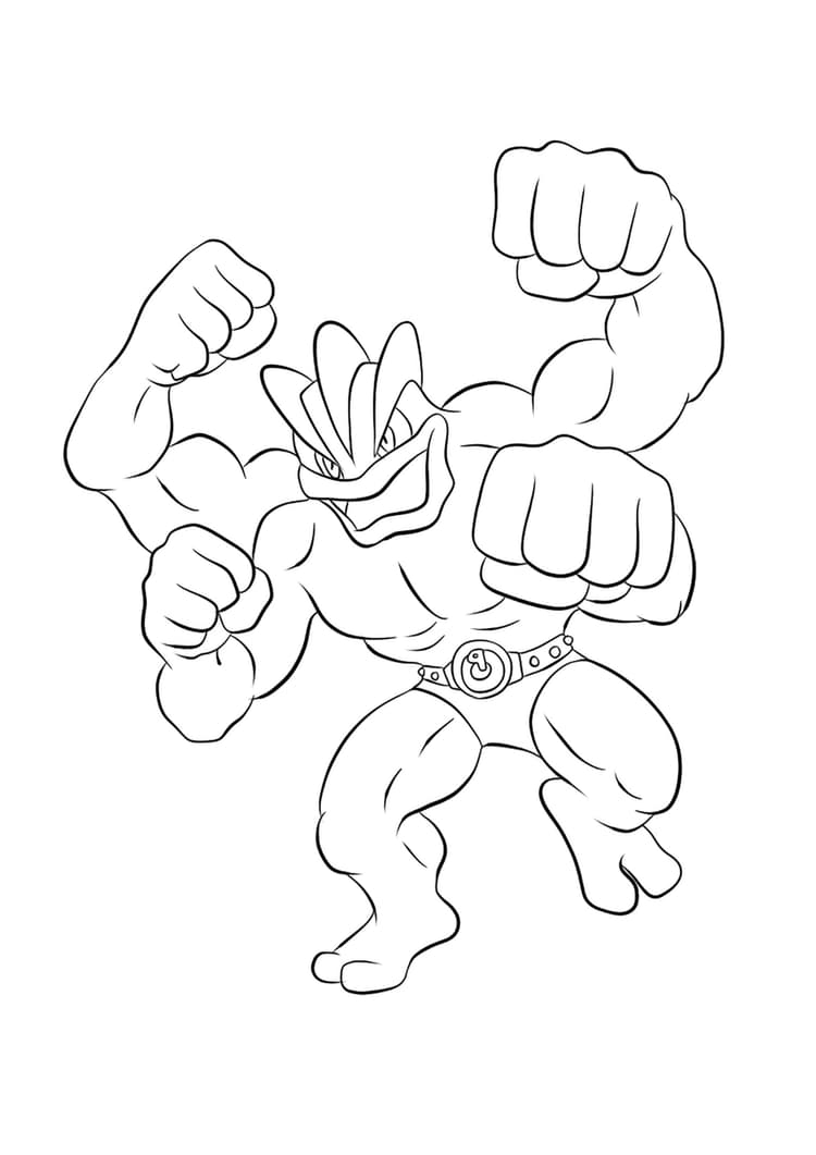 Machamp coloring page (A4) to print