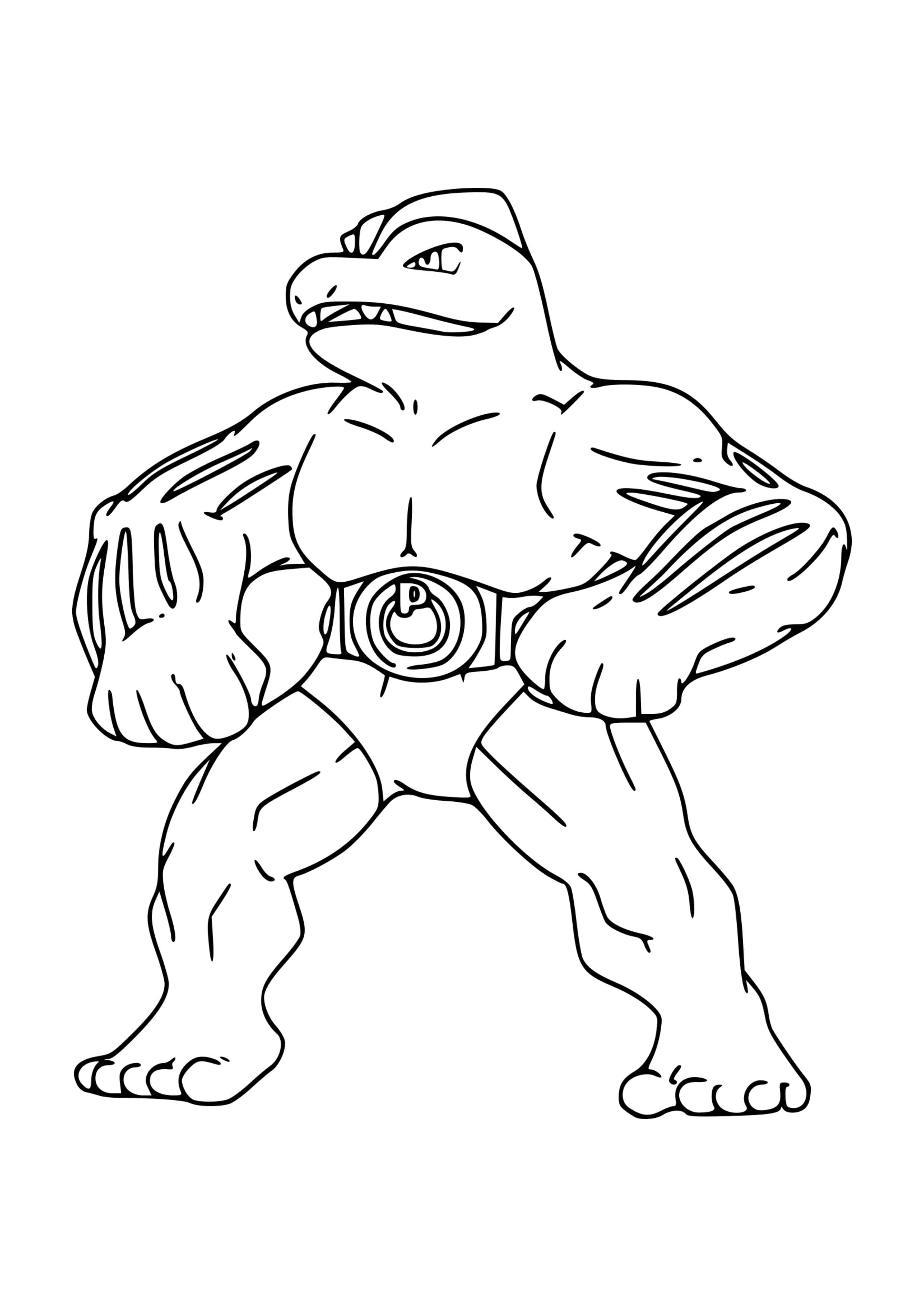 Machoke coloring page (A4) to print