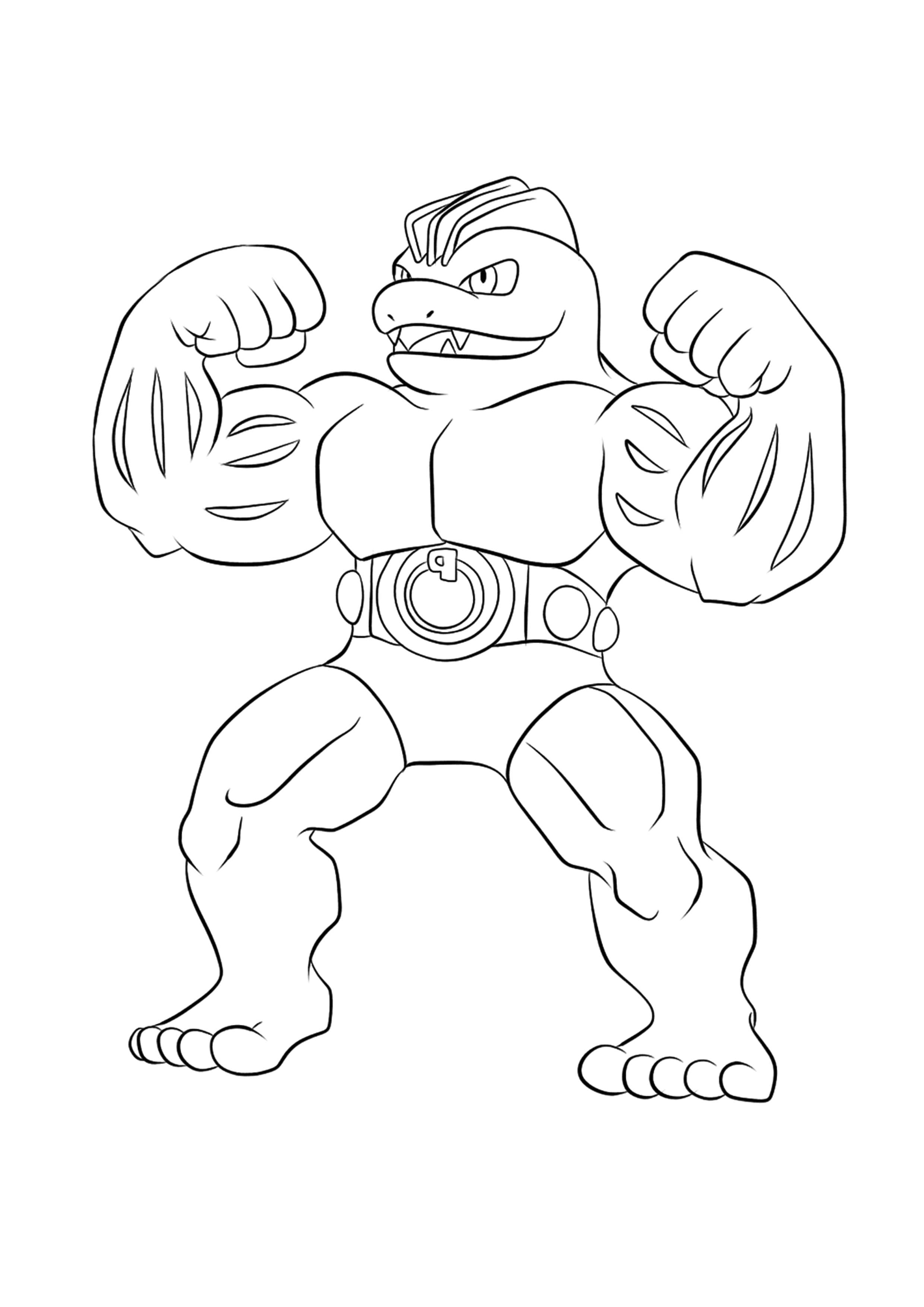Machoke coloring page (A4) to print