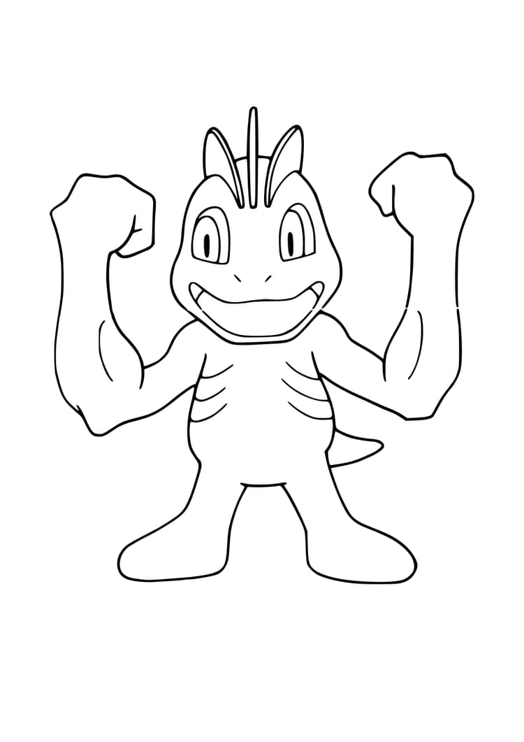Machop coloring page (A4) to print