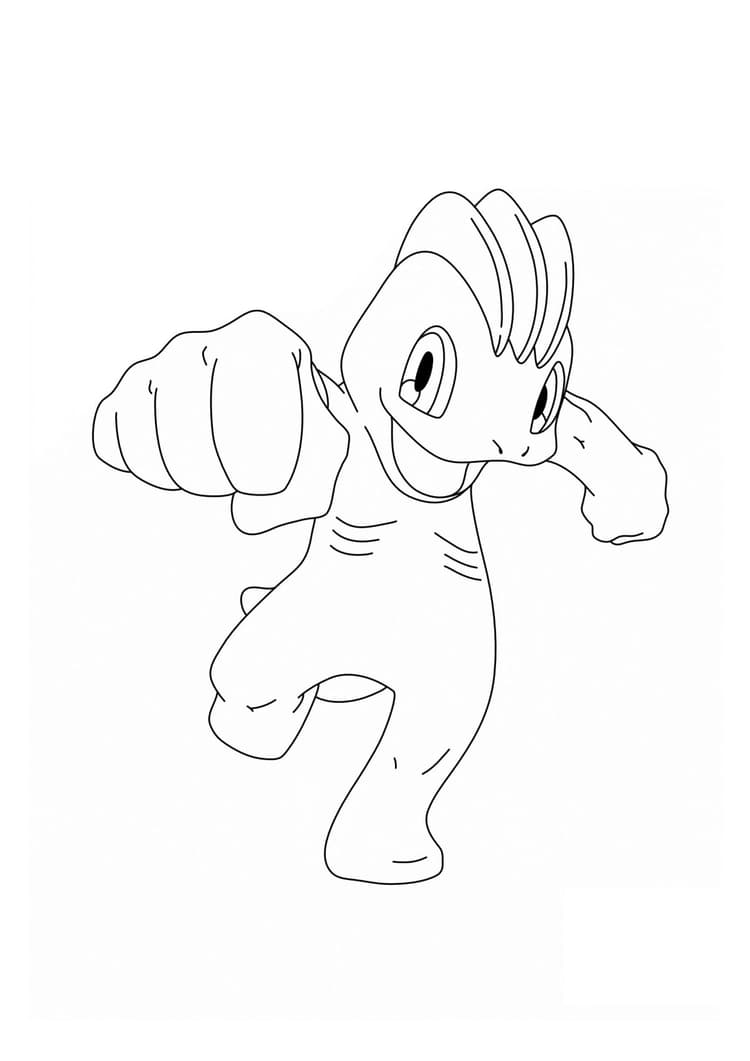 Machop coloring page (A4) to print
