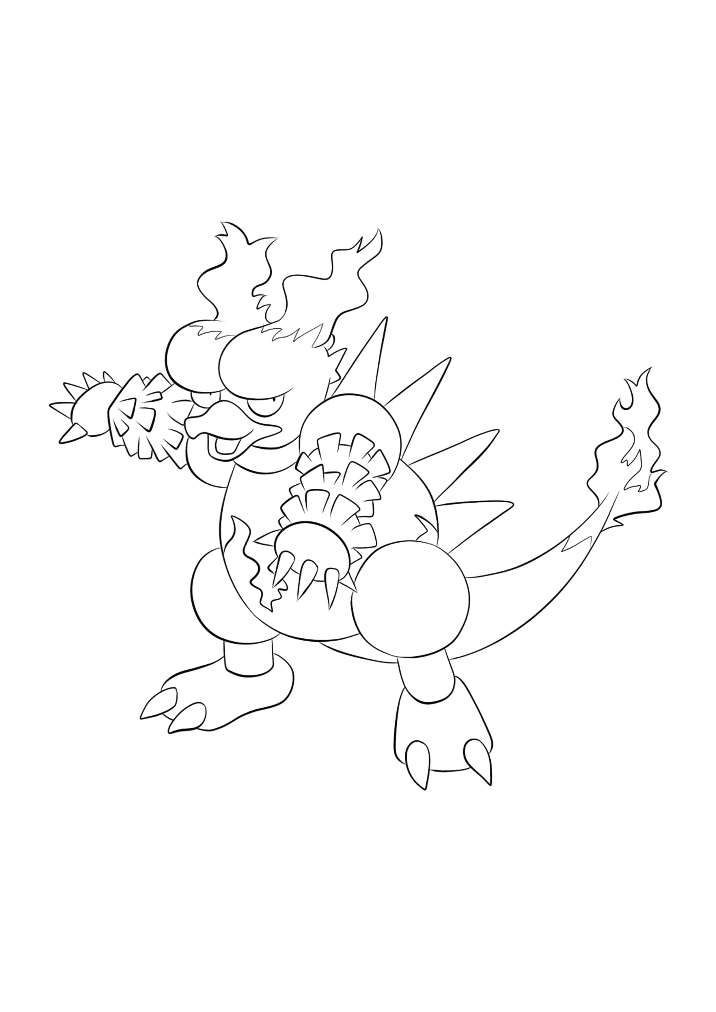 Magmar coloring page (A4) to print