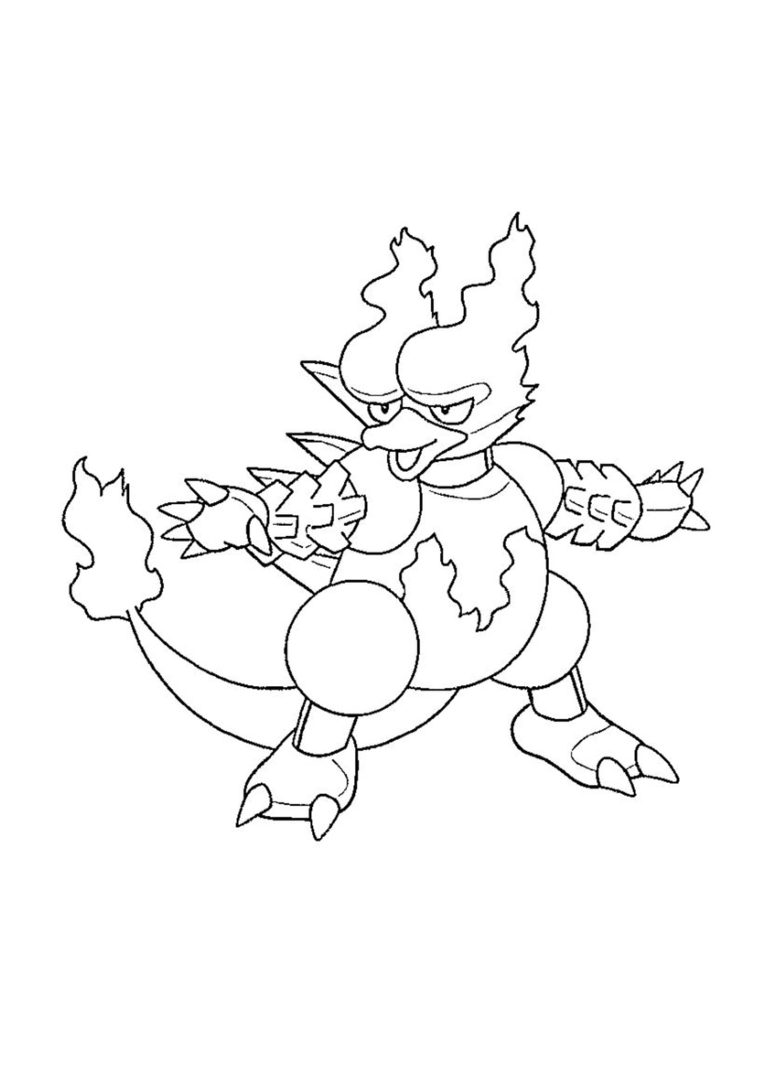 Magmar coloring page (A4) to print