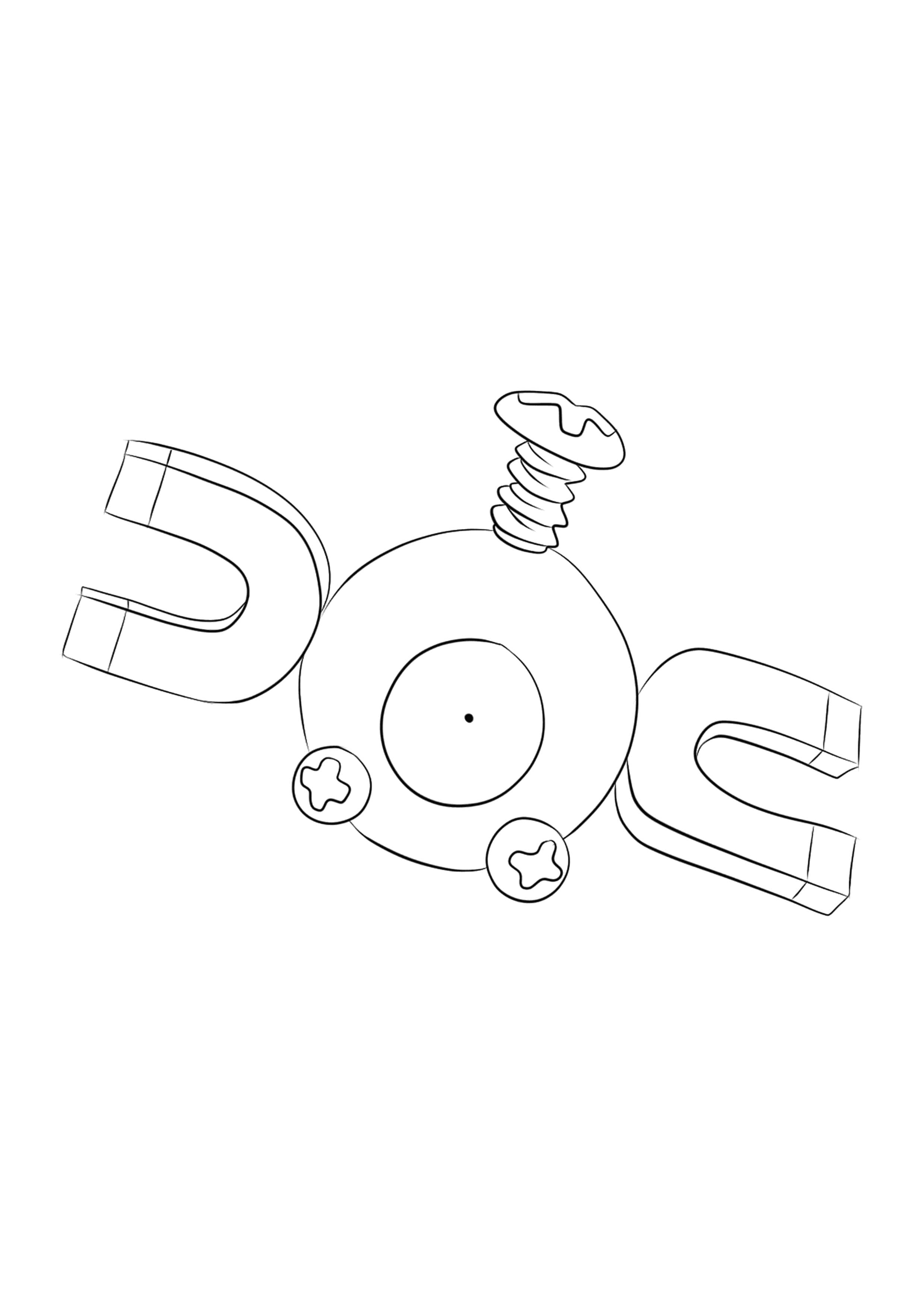 Magnemite coloring page (A4) to print