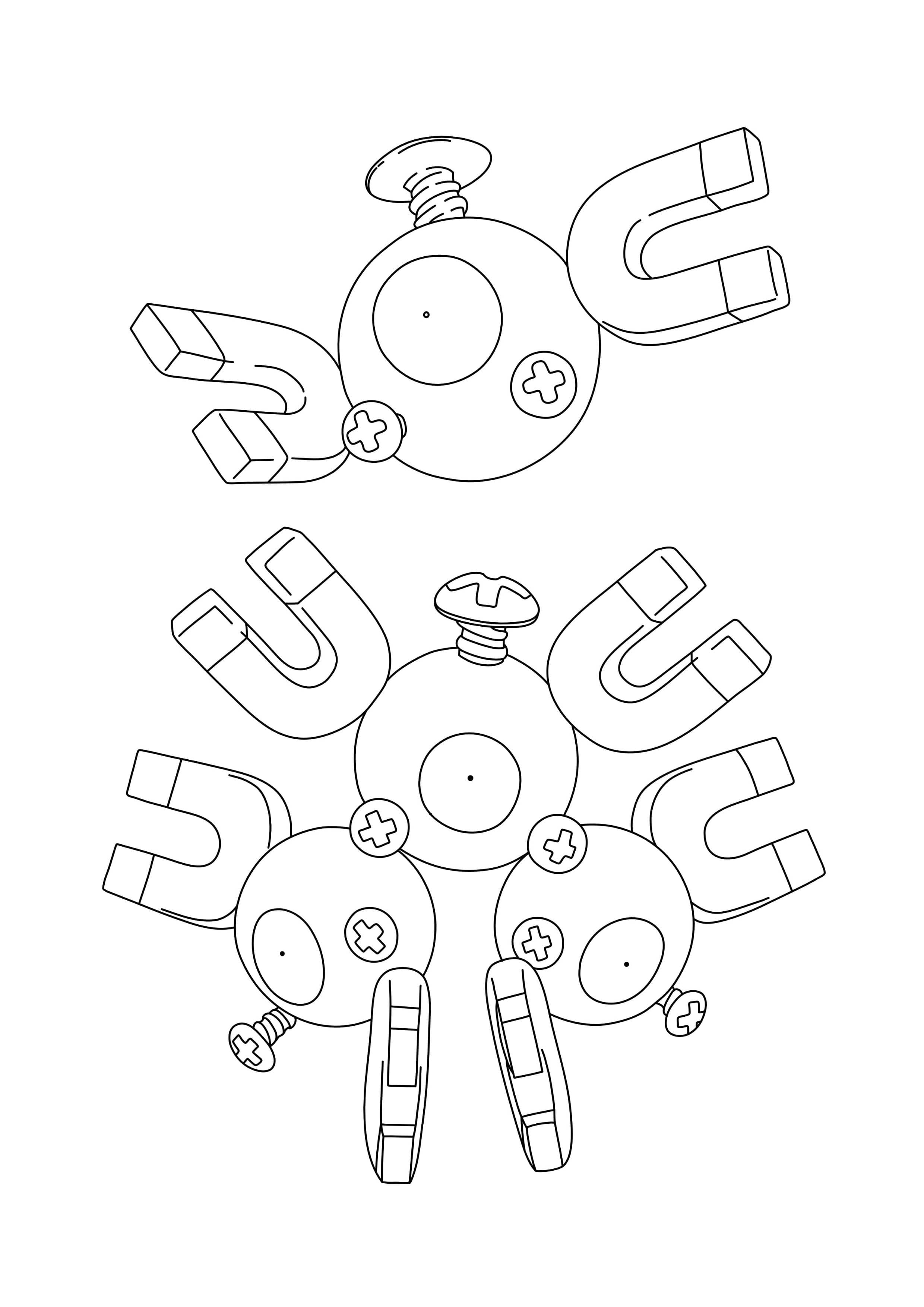 Magnemite coloring page (A4) to print