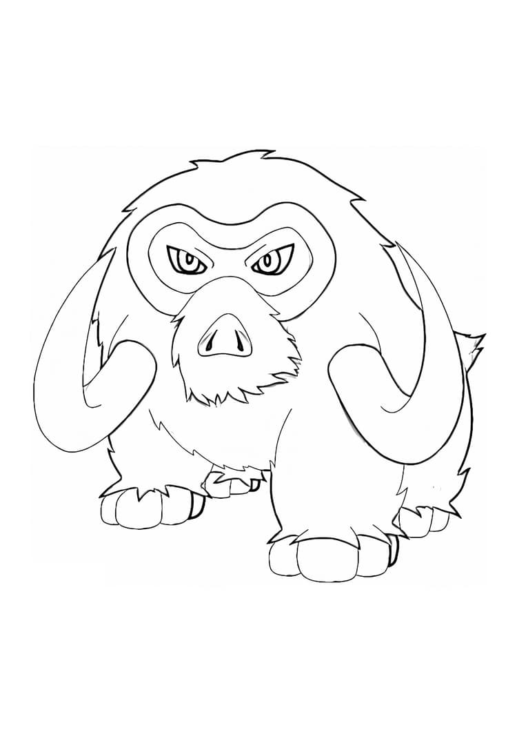 Mamoswine coloring page (A4) to print