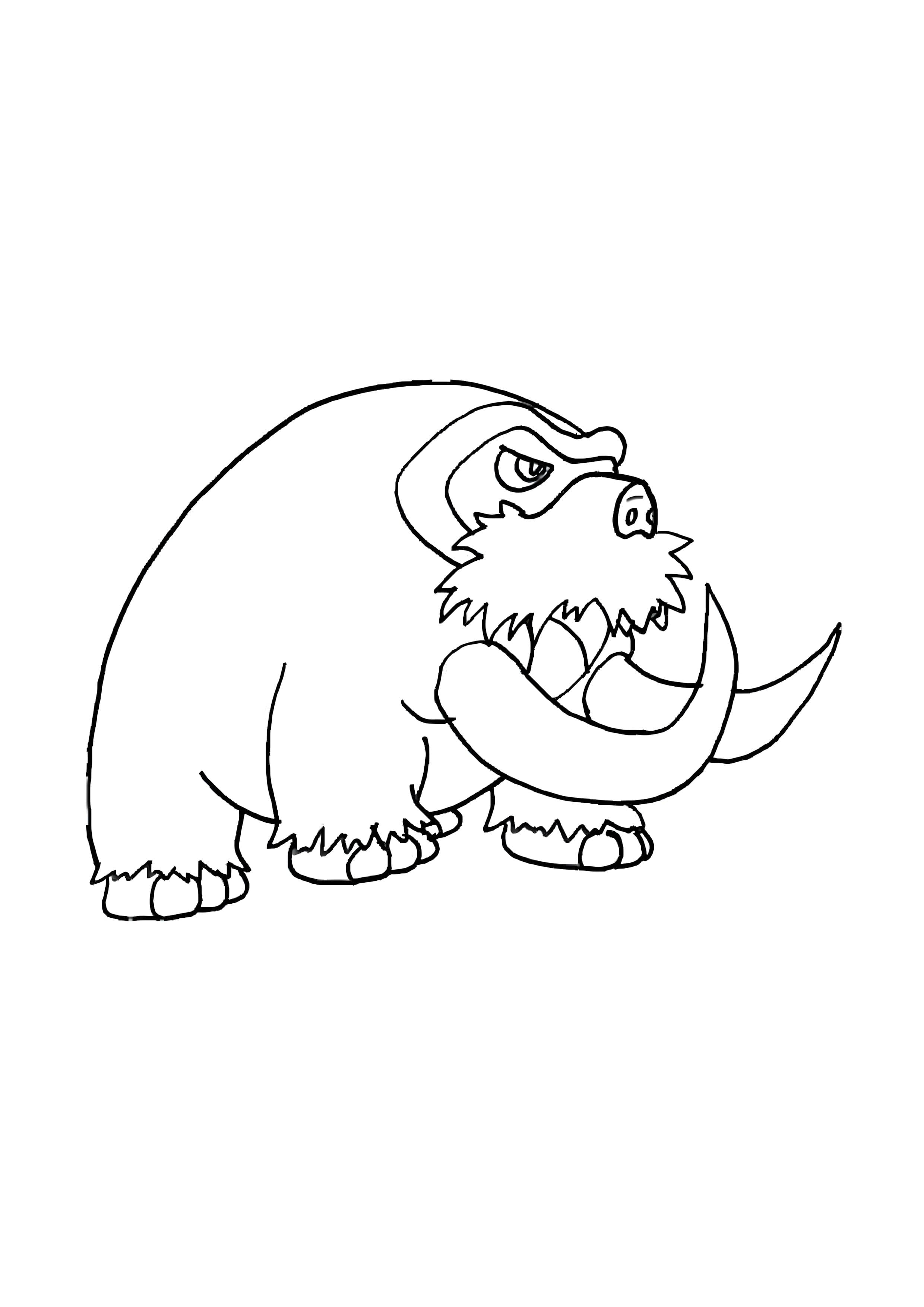 Mamoswine coloring page (A4) to print
