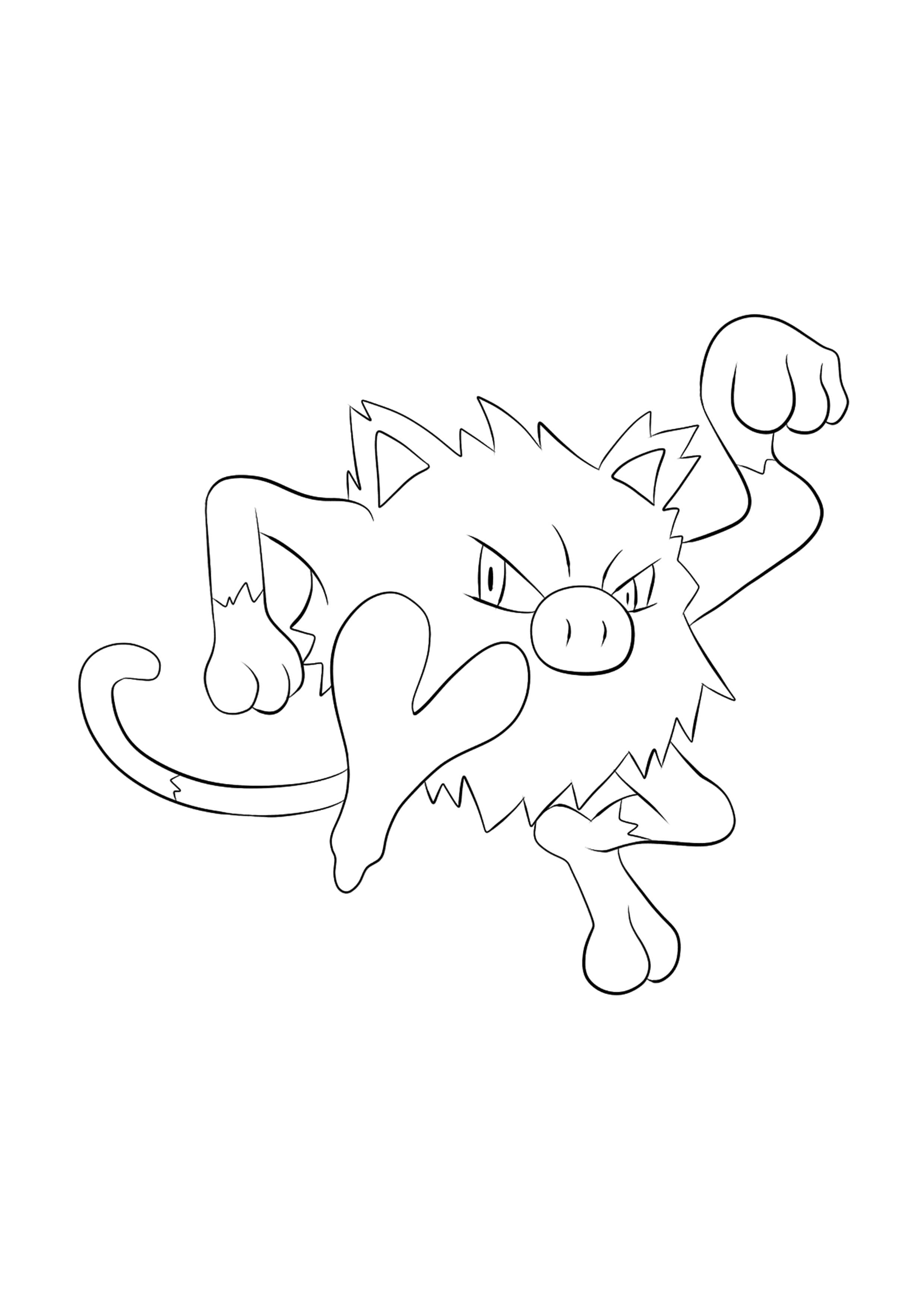 Mankey coloring page (A4) to print